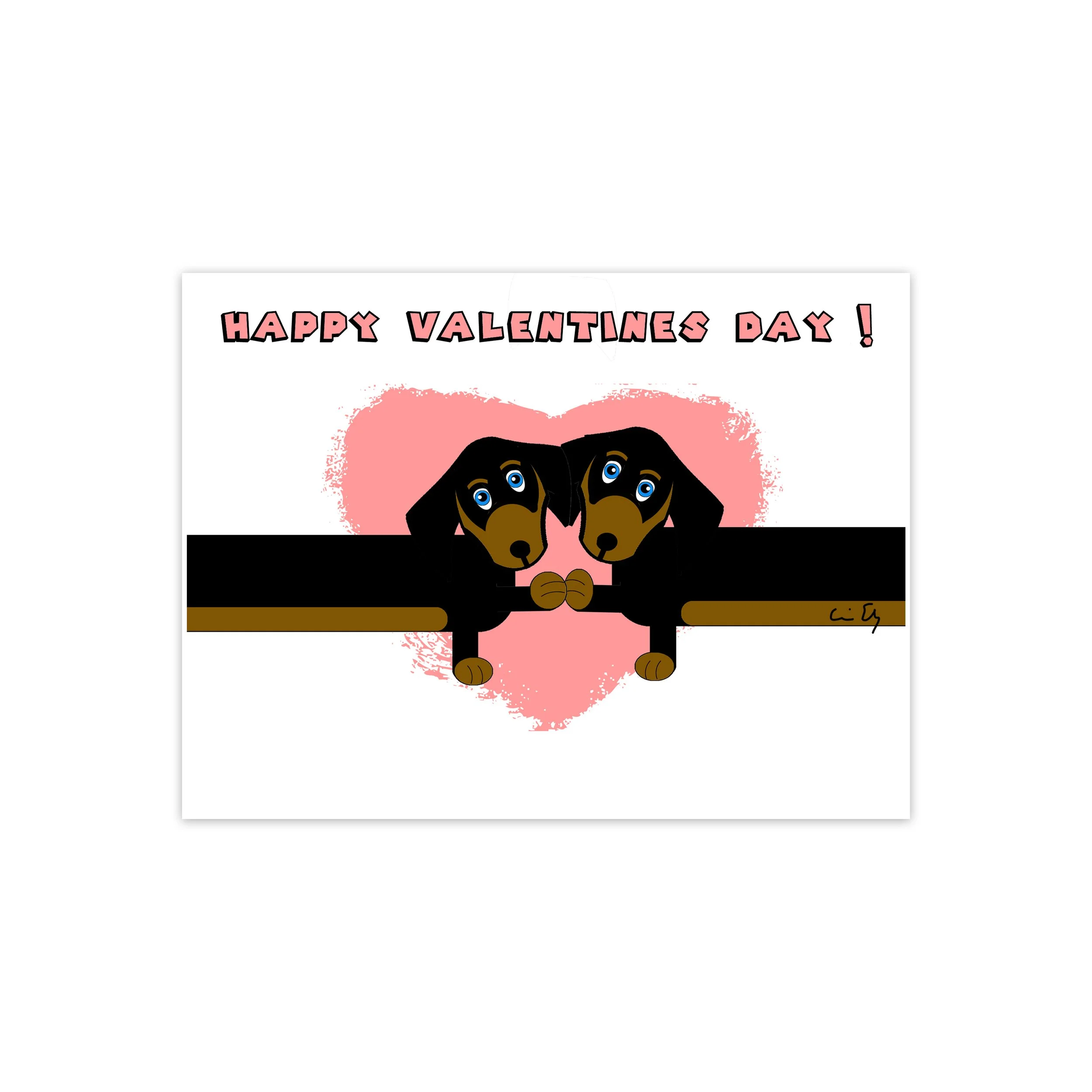 Dachshund Valentines Day Greeting Card Front.jpg