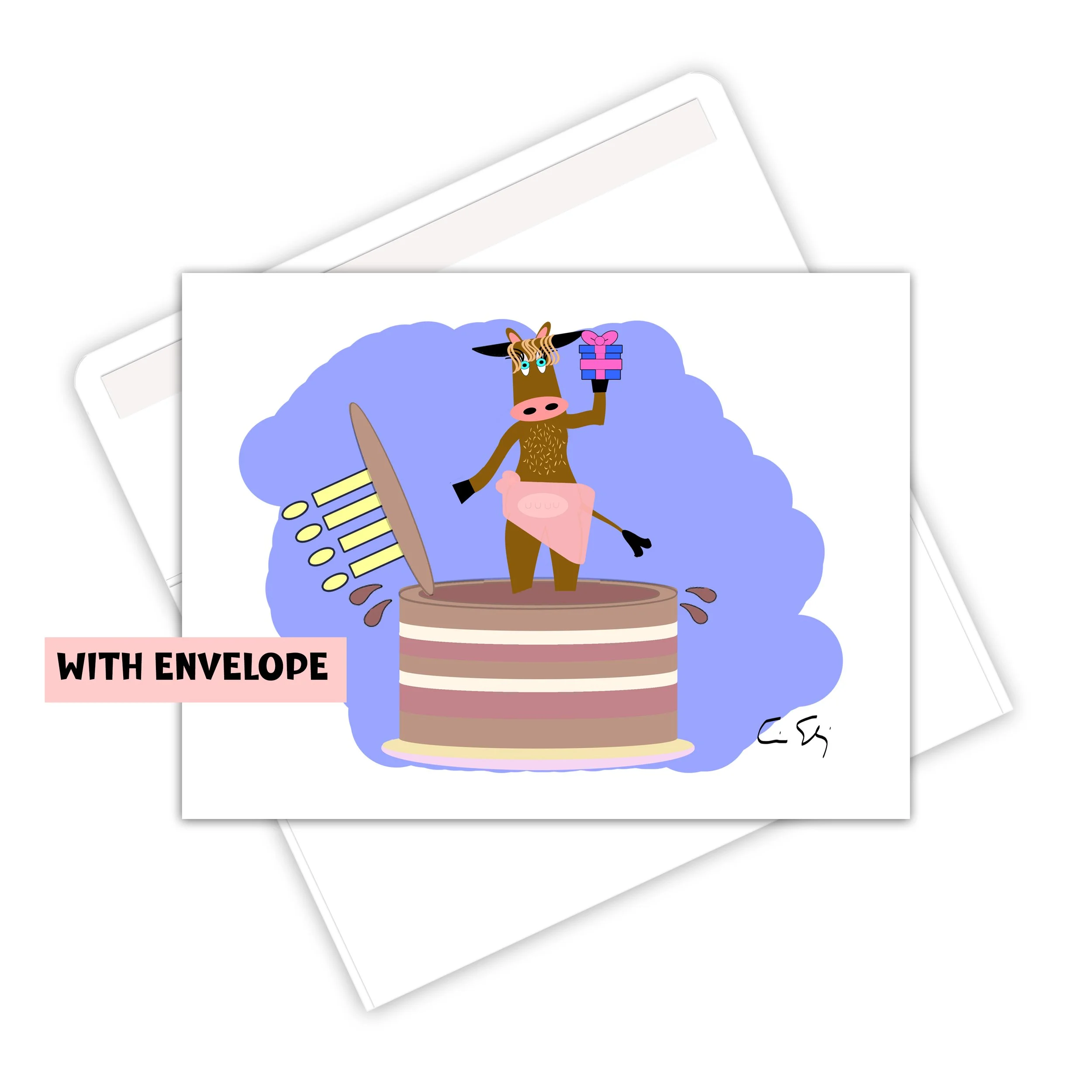 Bovine Betty Happy Birthday Cow Greeting Card Envelope.jpg