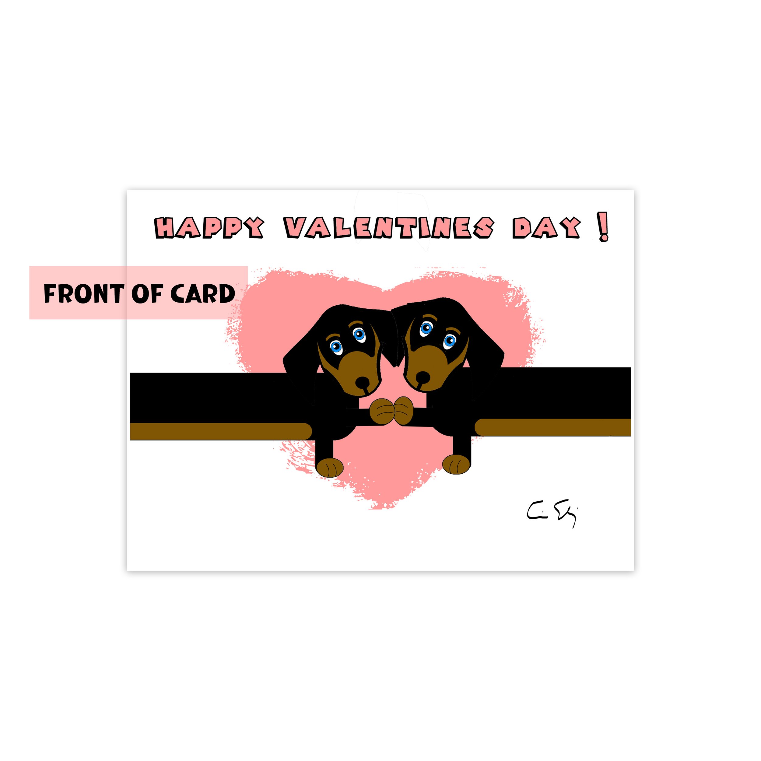 Dachshund Valentines Day Greeting Card Front.jpg