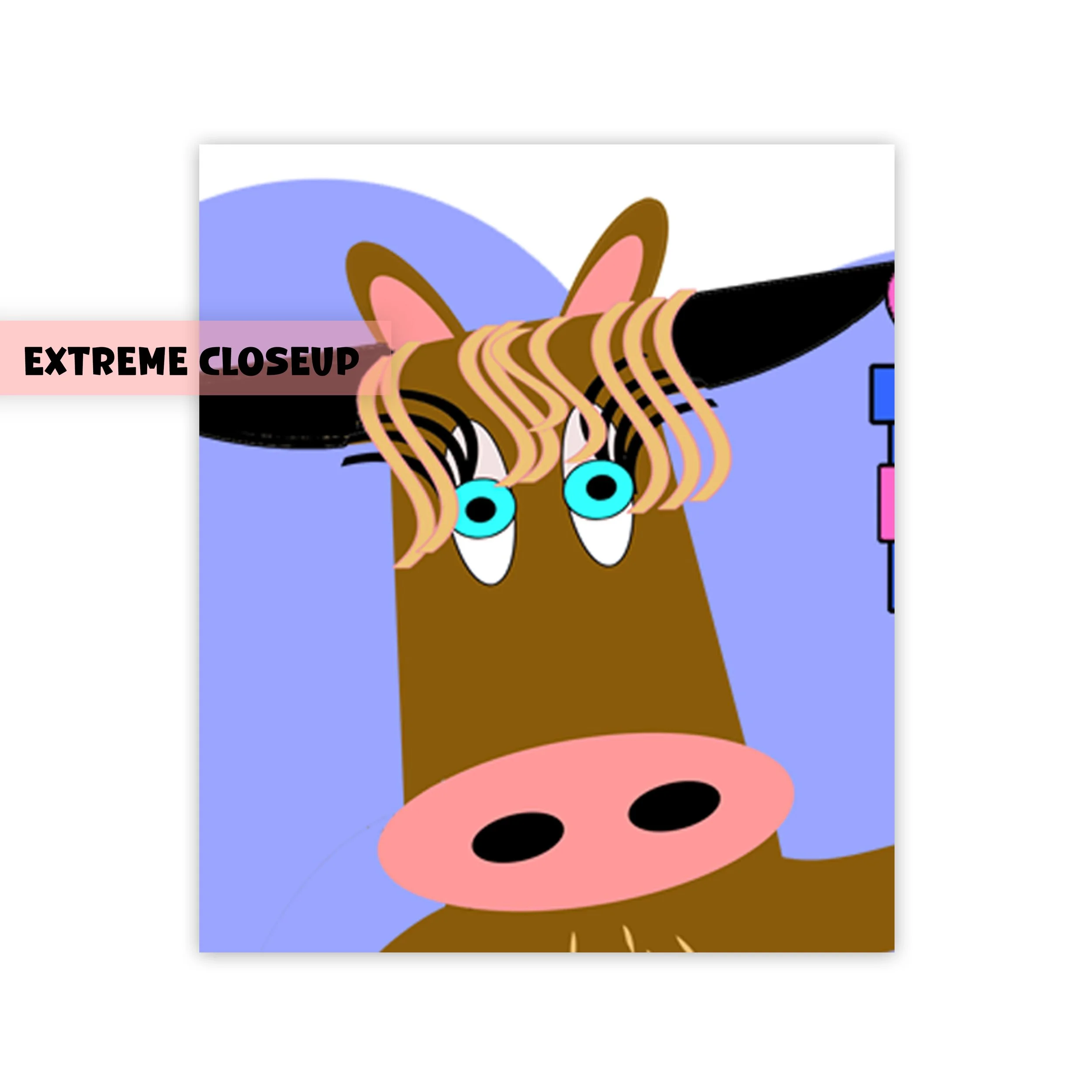 Extreme Closeup Bovine Betty Birthday Card