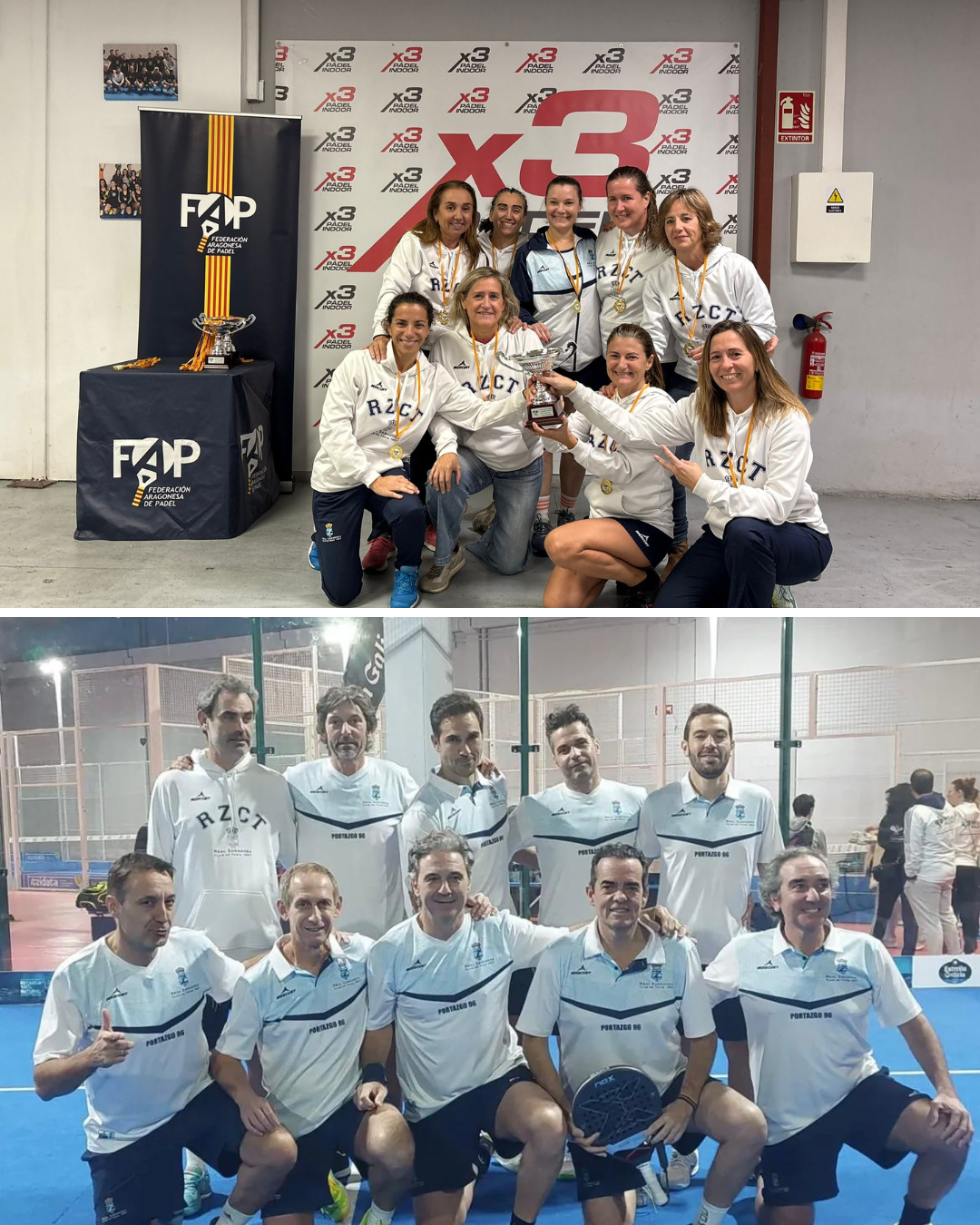 El RZCT, campeón de Aragón de pádel de Veteranos en categoría masculina y femenina