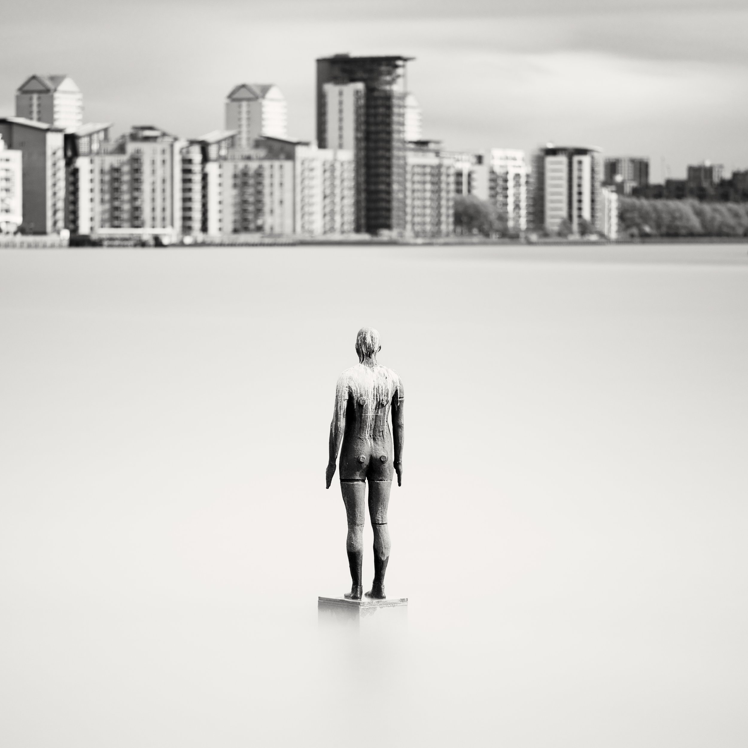 Antony Gormley’s “Another Time”, Étude No 1, River Thames, London, England. 2022.
