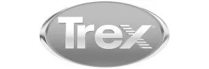 Logo of "Trex" in silver color on an oval badge.