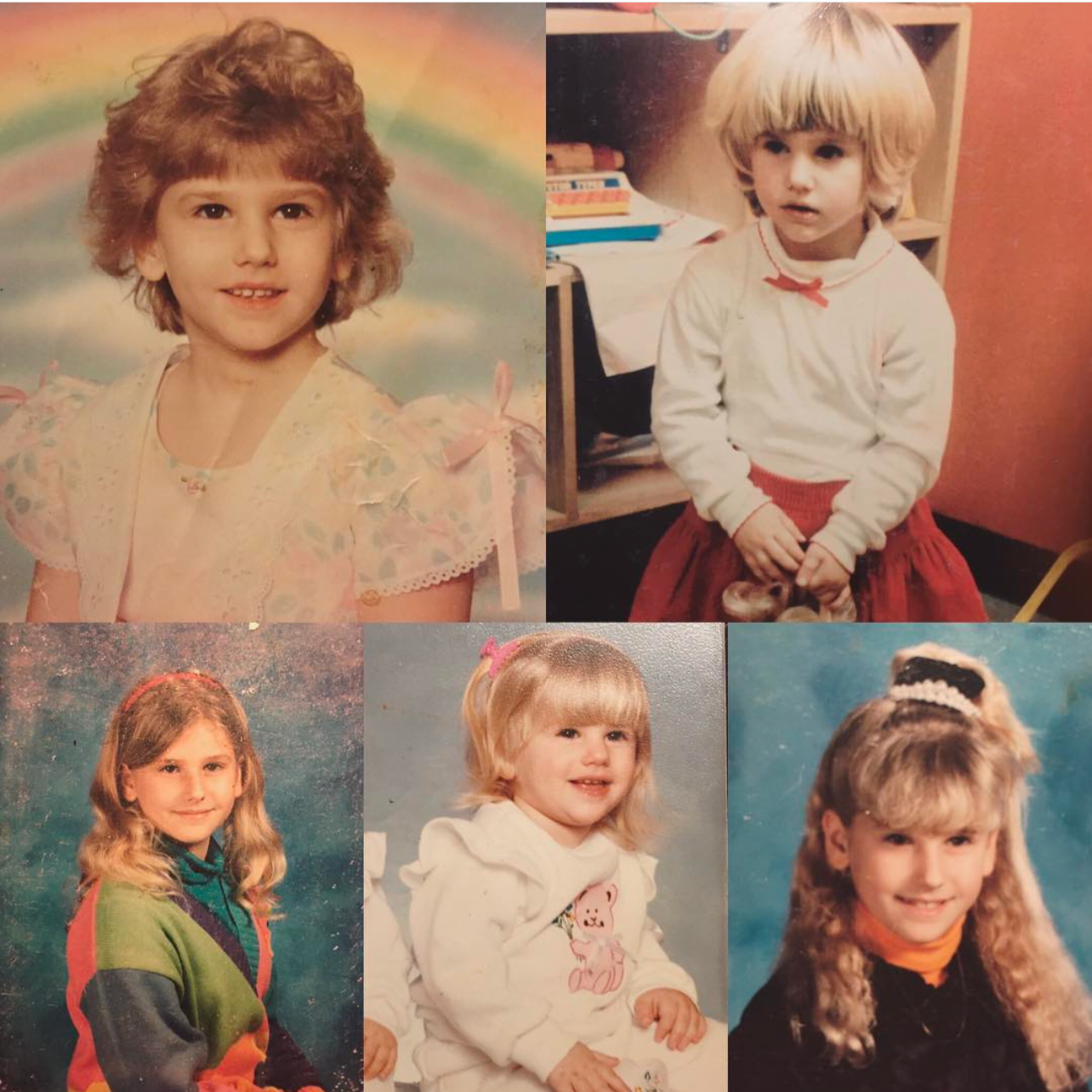 photo of rebecca michelle, meditation coach at different points of her life throughout childhood