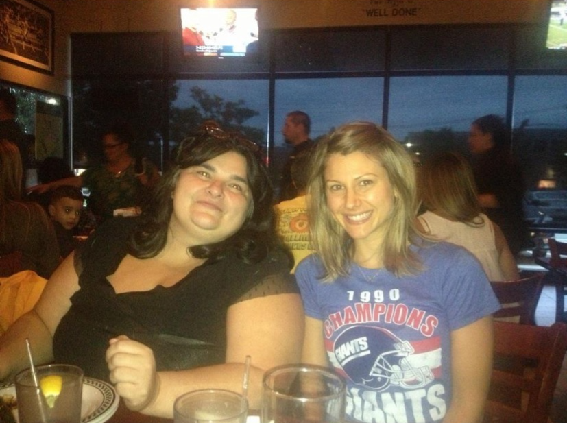 photo of rebecca michelle meditation coach with her mother who is in a black shirt at a restaurant