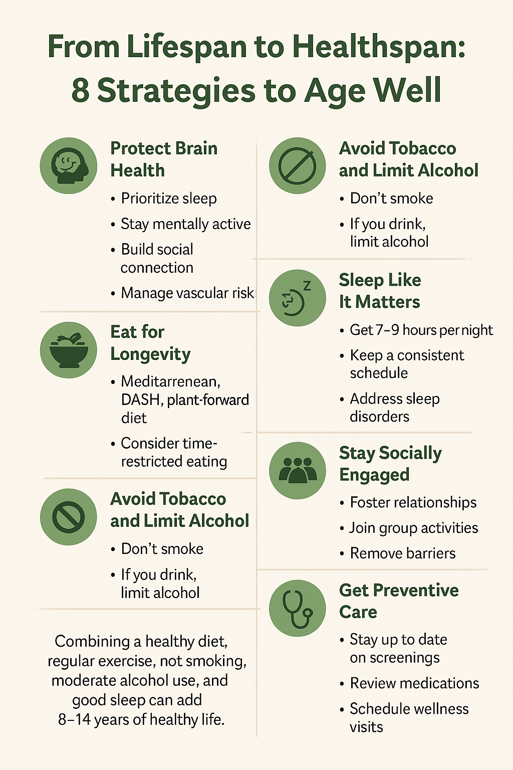 From Lifespan to Healthspan: 8 Strategies to Age Well