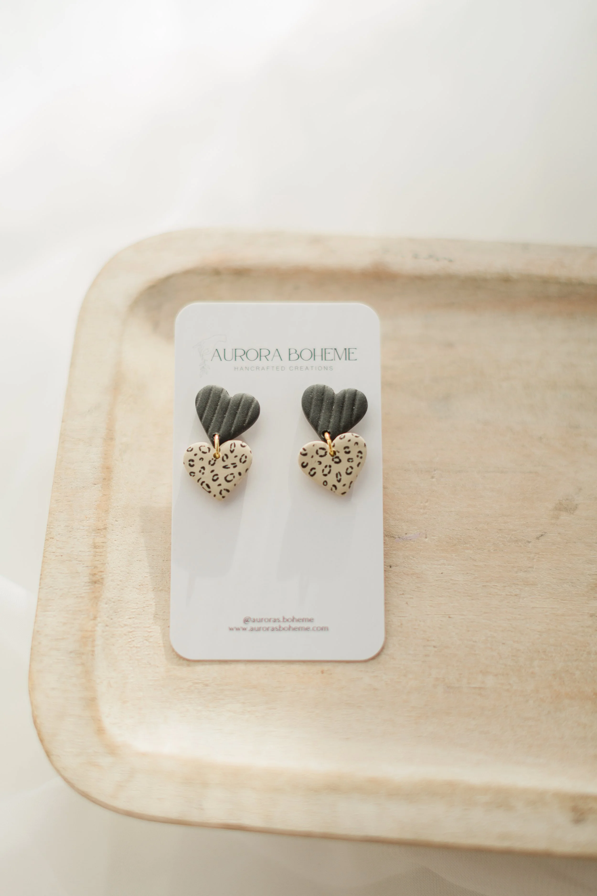 Cheetah / Black Heart Dangle