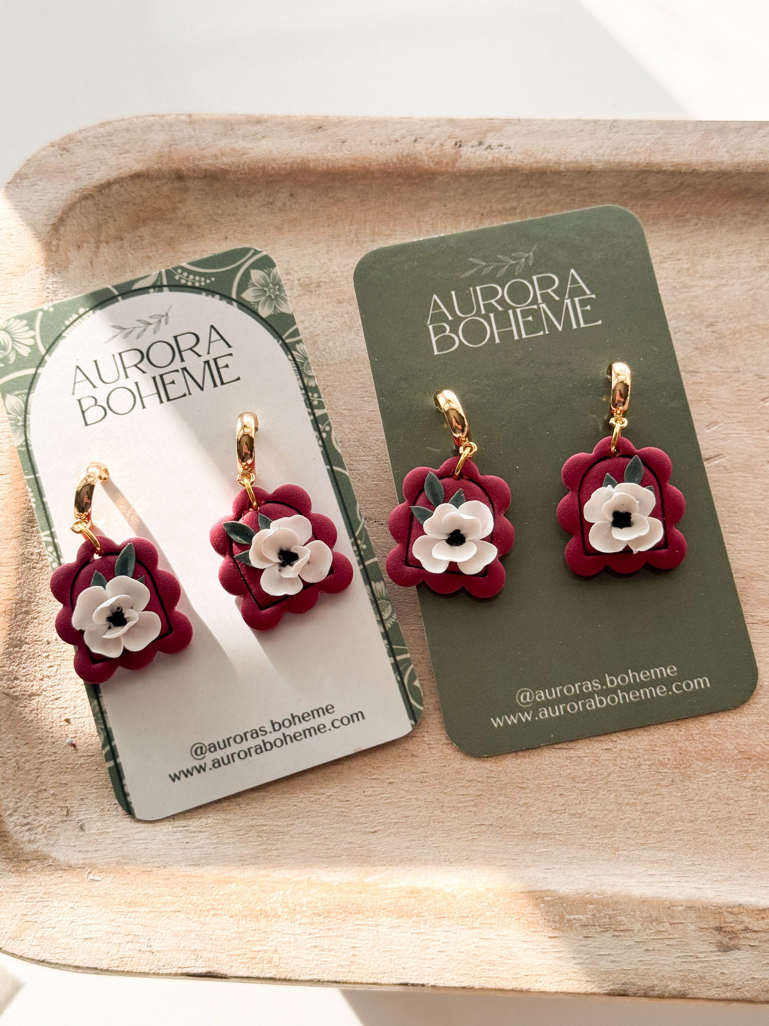 Maroon Floral DAngle