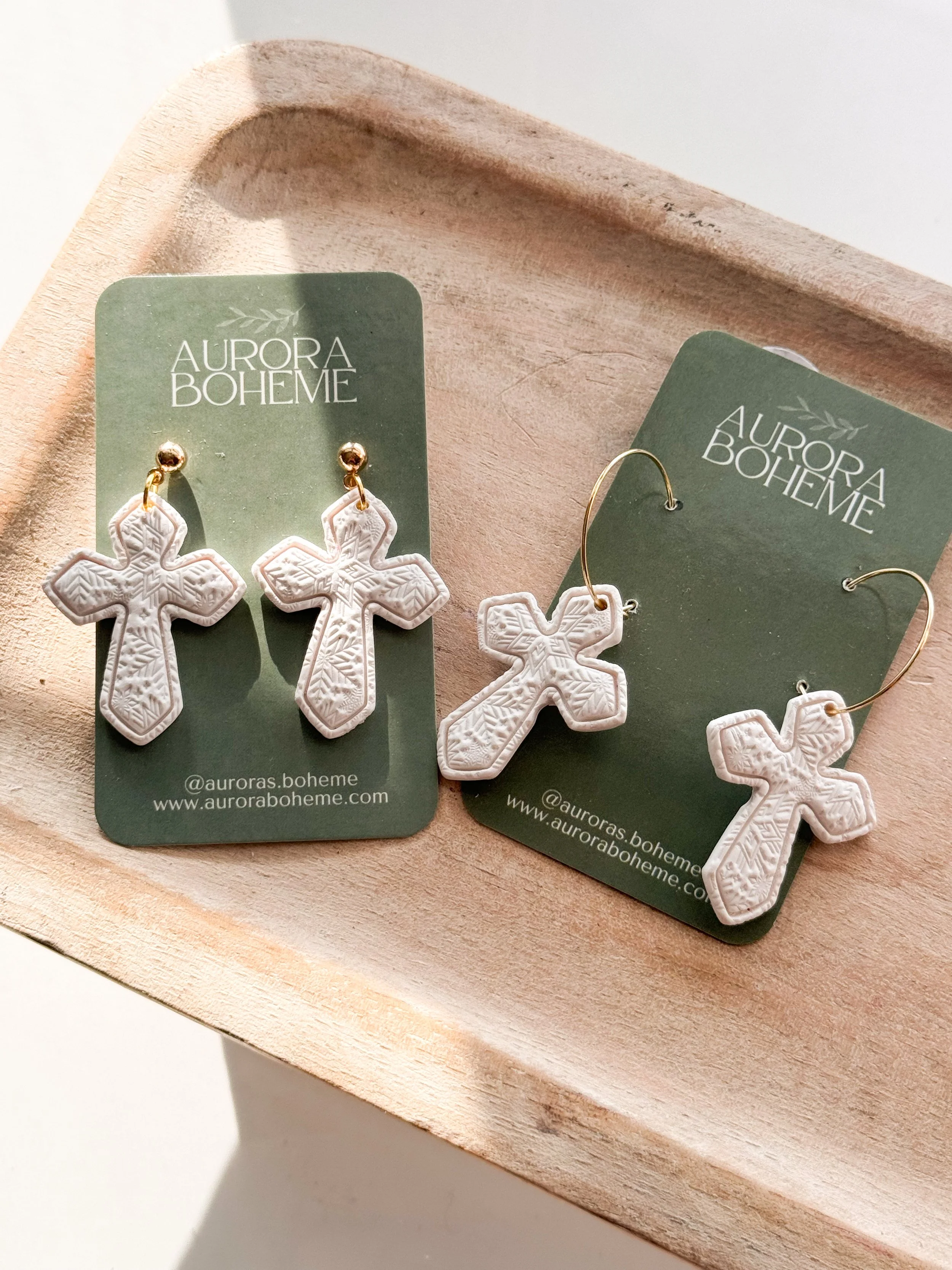 Textured Cross Dangle