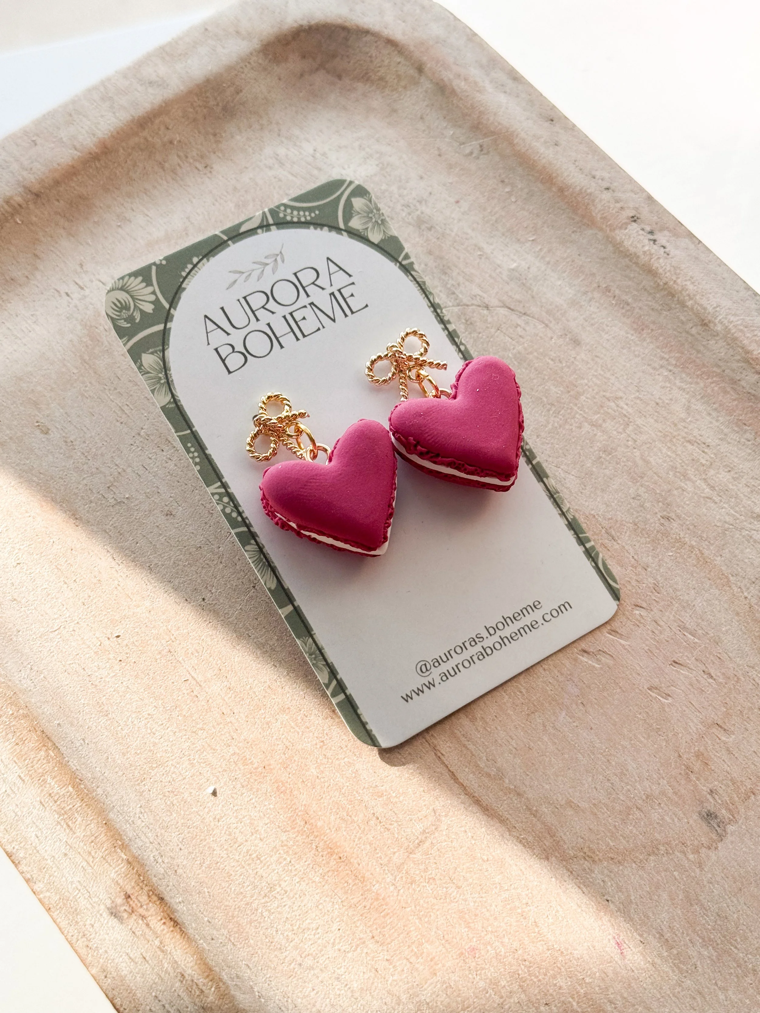 Magenta Heart Macaron