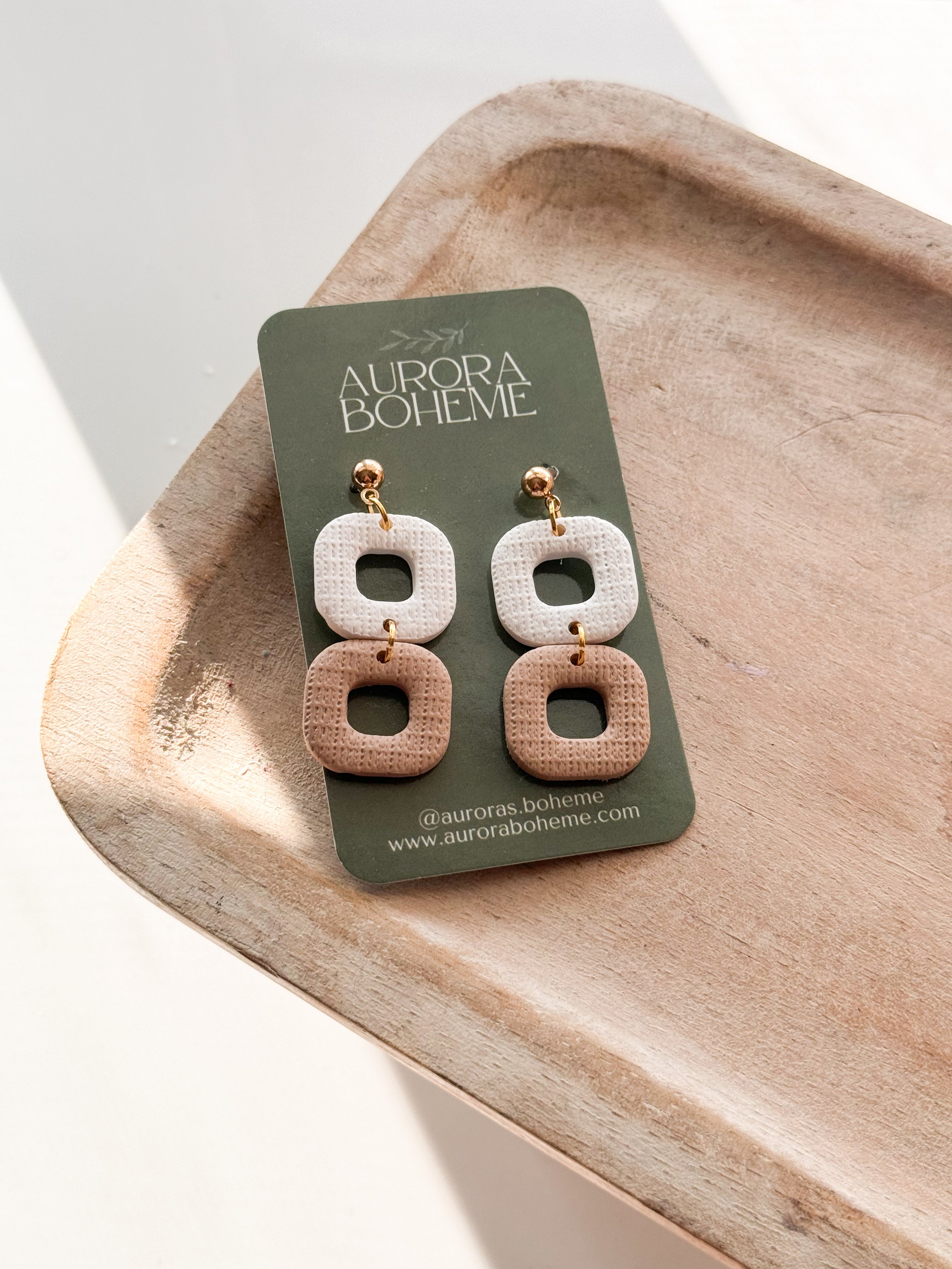 Neutral Rounded Square Dangle