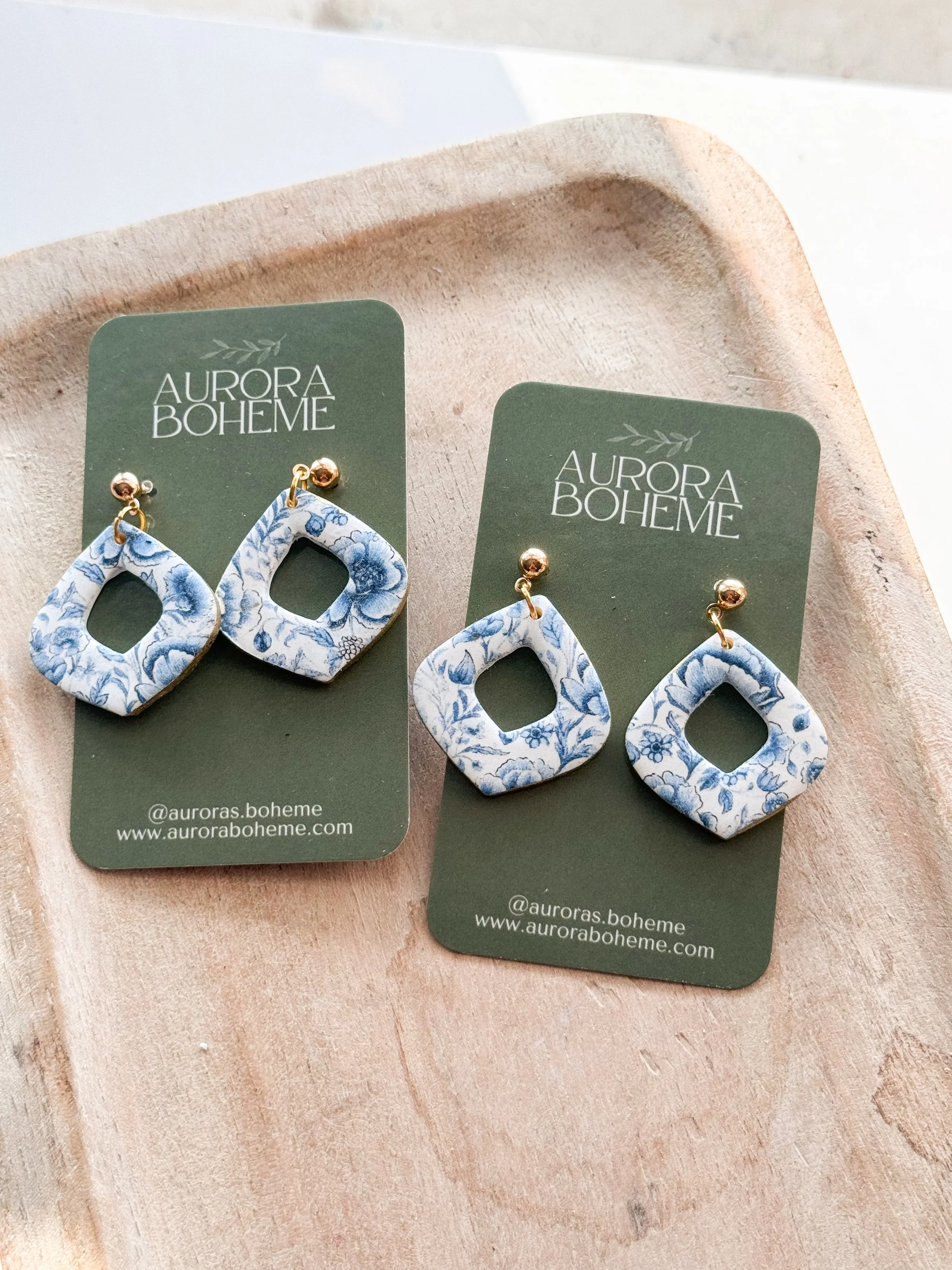 Blue Vintage Floral Dangle