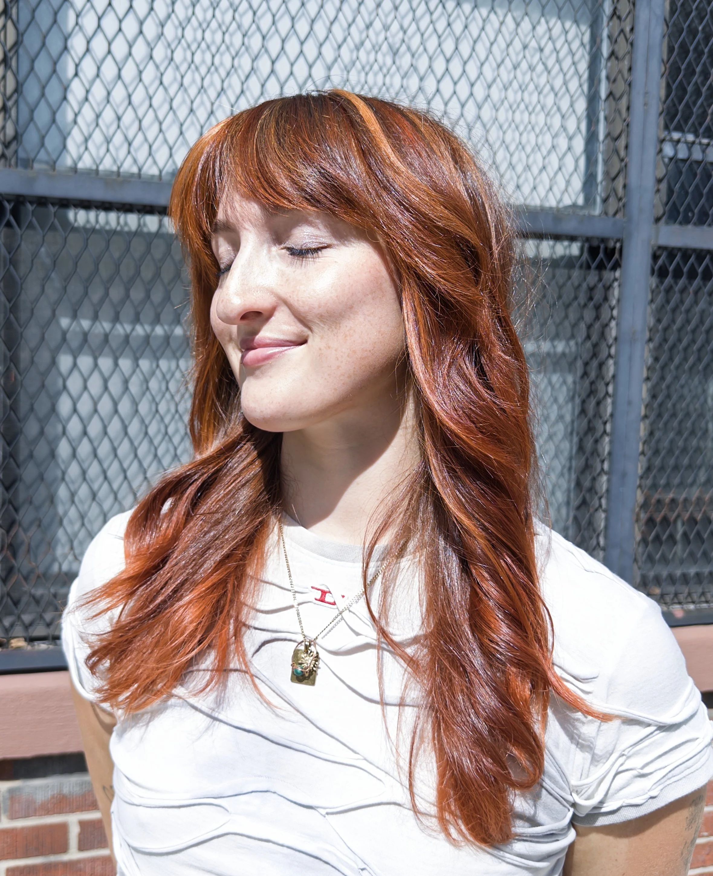 Red Half-Head Highlights / Balayage