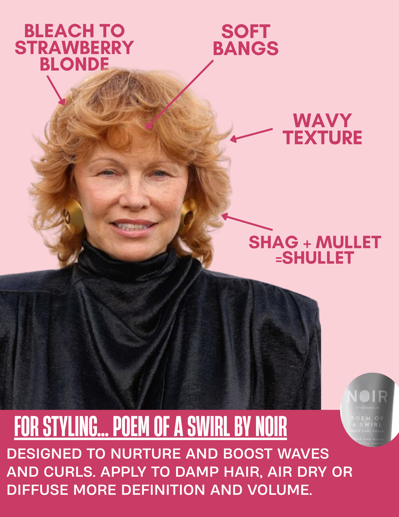 Pamela Anderson Strawberry Blonde Shag Mullet