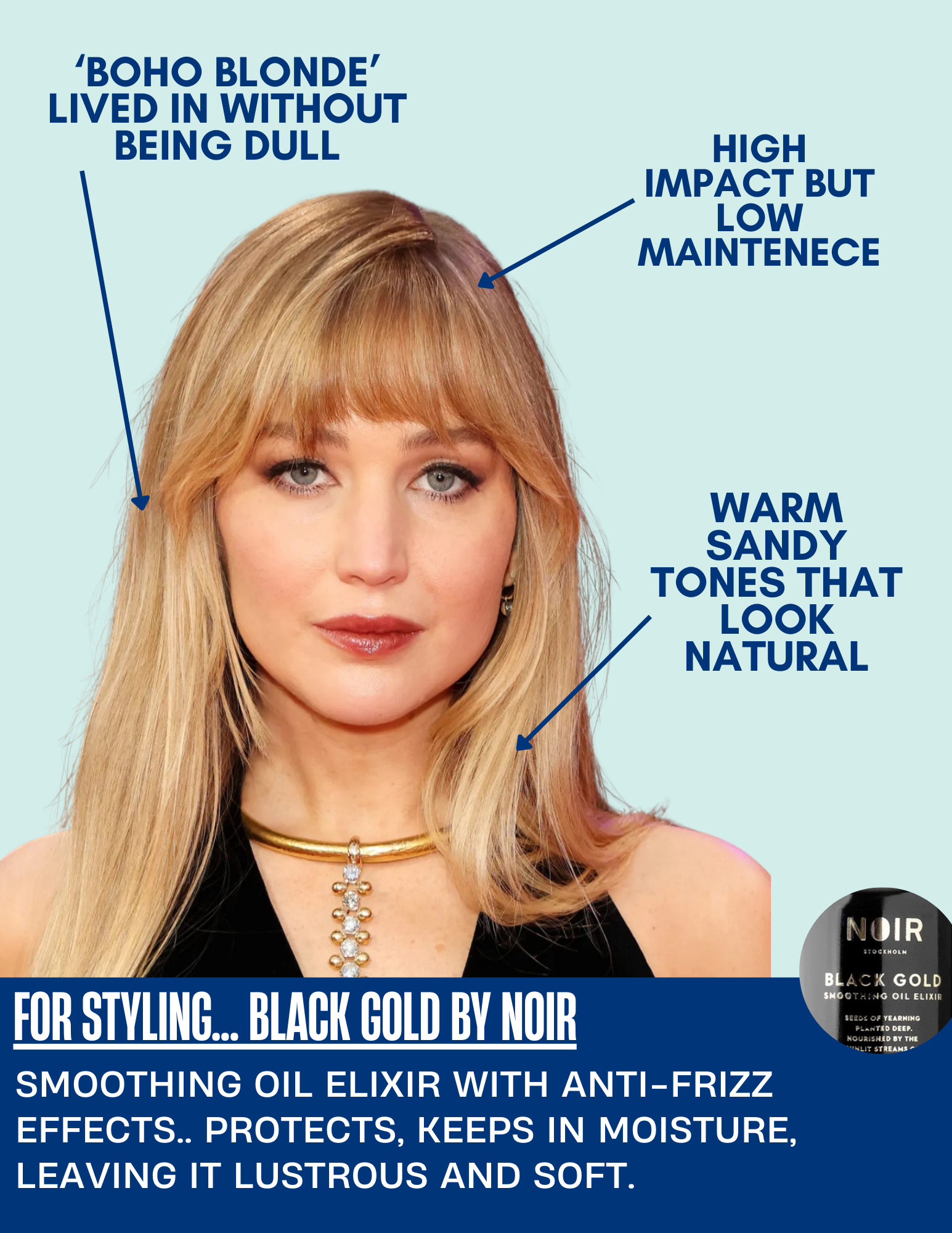 Jennifer Lawrence Lived in Boho Blonde with round bangs