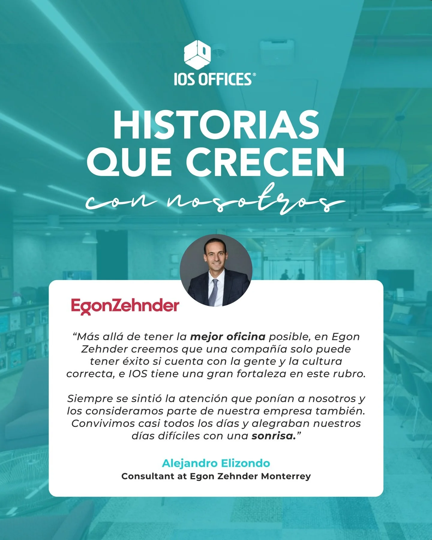 En IOS OFFICES creemos en crear espacios que acompa&ntilde;an el crecimiento de las empresas y de las personas que las conforman. 🏢✨
La historia con @egonzehnder.mx es un claro ejemplo de c&oacute;mo una experiencia bien cuidada deja huella. 🤍📈

S