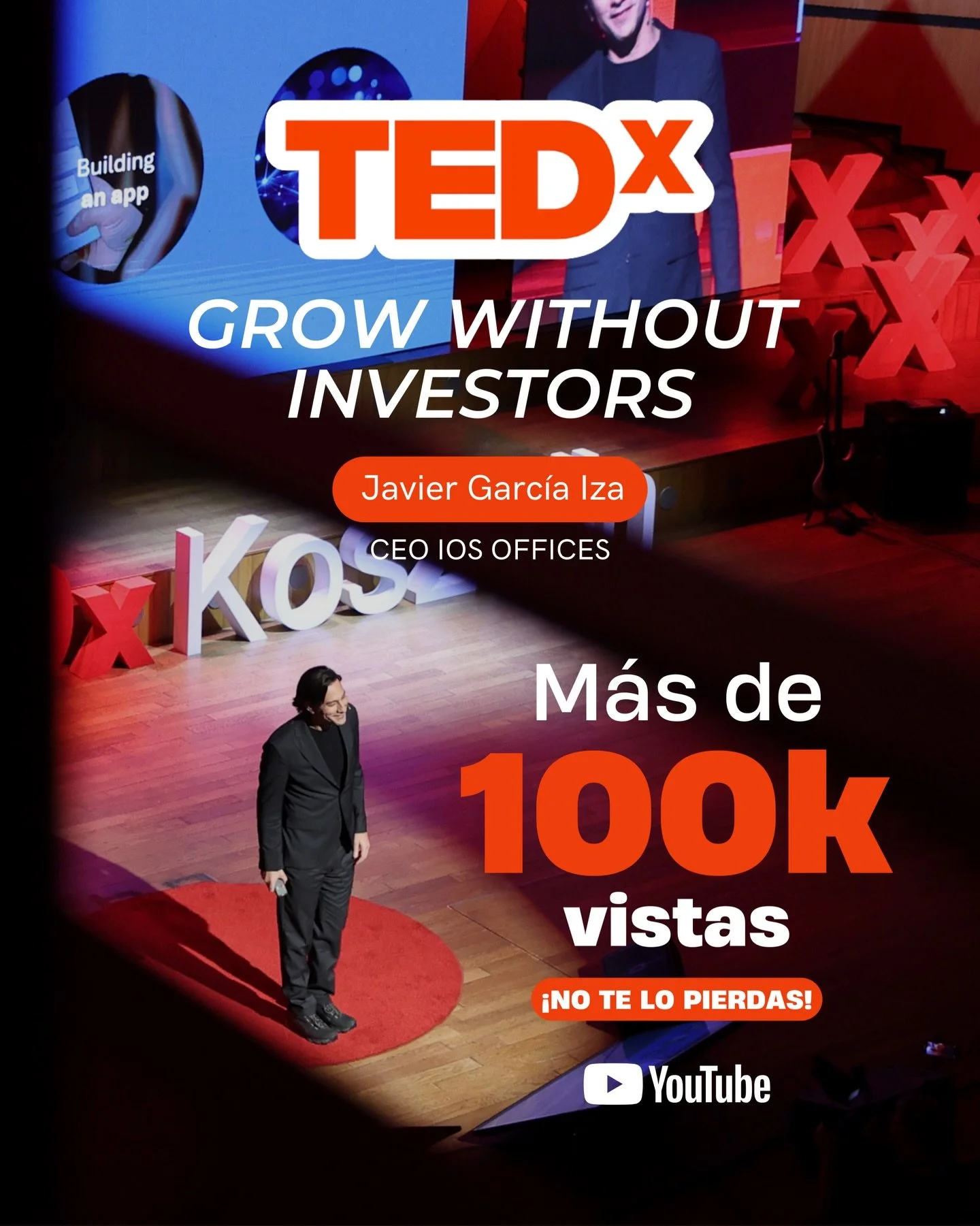 M&aacute;s de +100K vistas. 🚀

La charla de Javier Garc&iacute;a Iza en TEDx sobre c&oacute;mo crecer sin inversionistas sigue inspirando a emprendedores en todo el mundo.

Si a&uacute;n no la ves, este es el momento. 🎤

🧑🏻&zwj;💻 Enlace en nuest