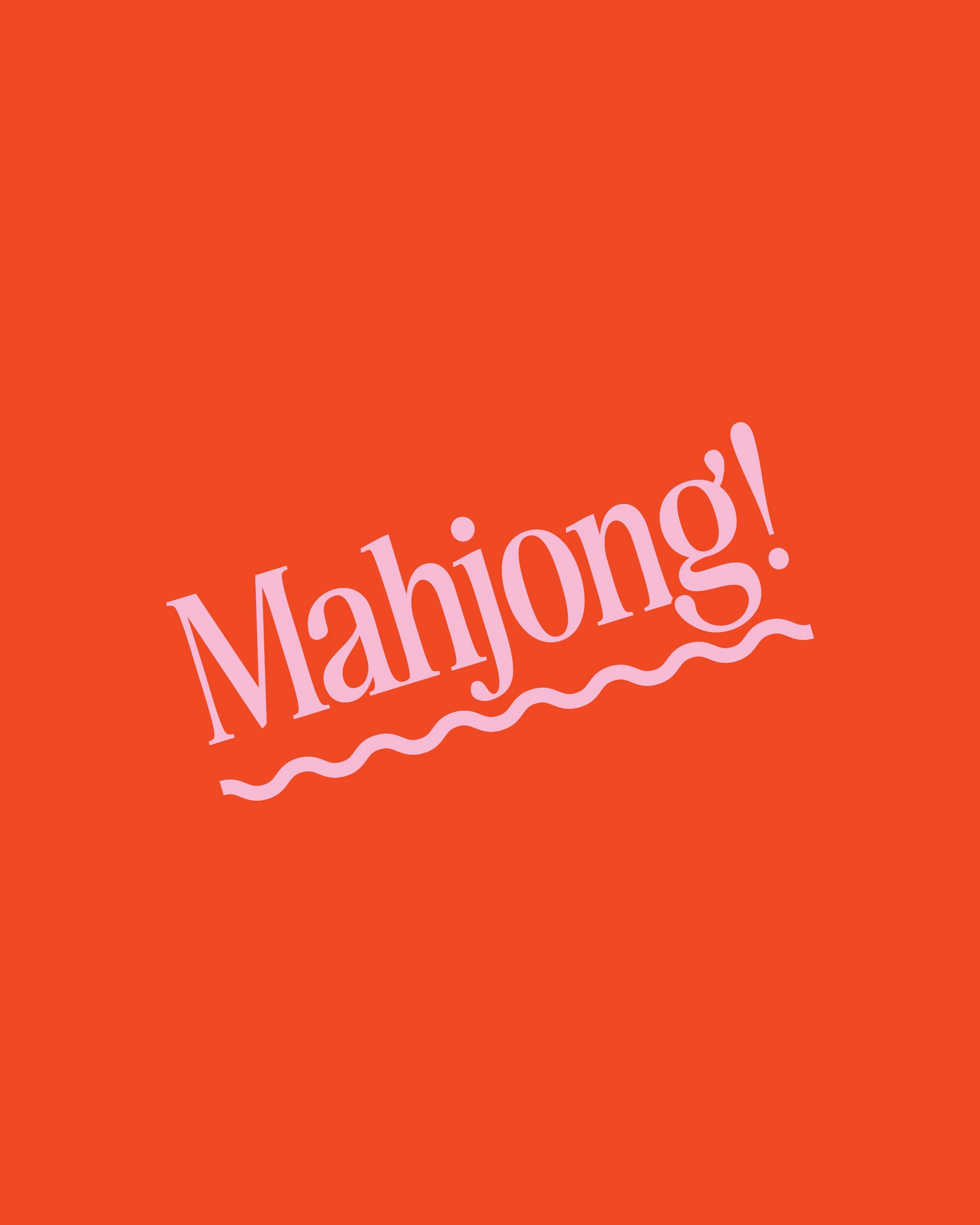 Mahjong Logo on red background