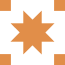 Orange quilt-style star icon