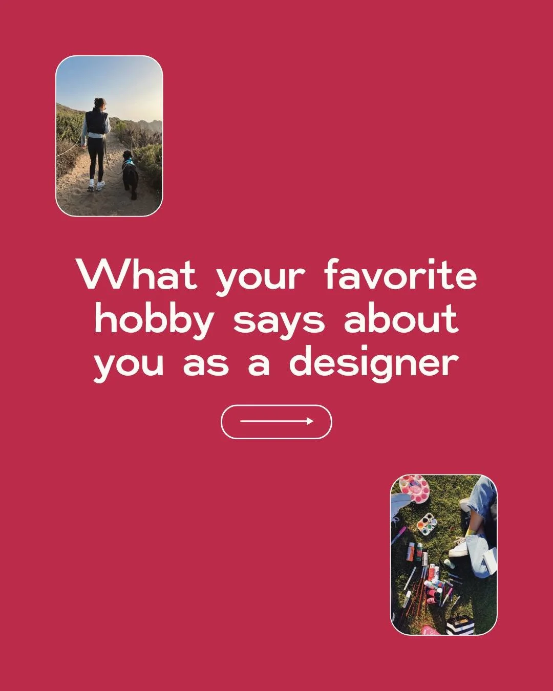 Our hobbies shape the way we think, create, and see the world around us. 🎨

Whether you&rsquo;re a knitter, a reader, a gamer, or anything in between, the things you love influence the way you approach design without you even realizing it.

Swipe th