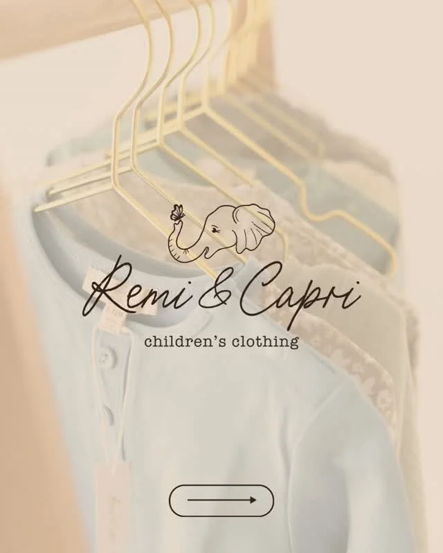 A great logo perfectly captures the heart of a brand, and that's exactly what we did for Remi and Capri. 🤍

We created something that feels gentle and easy to recognize at a glance. The hand-illustrated elephant and butterfly were inspired by the fo