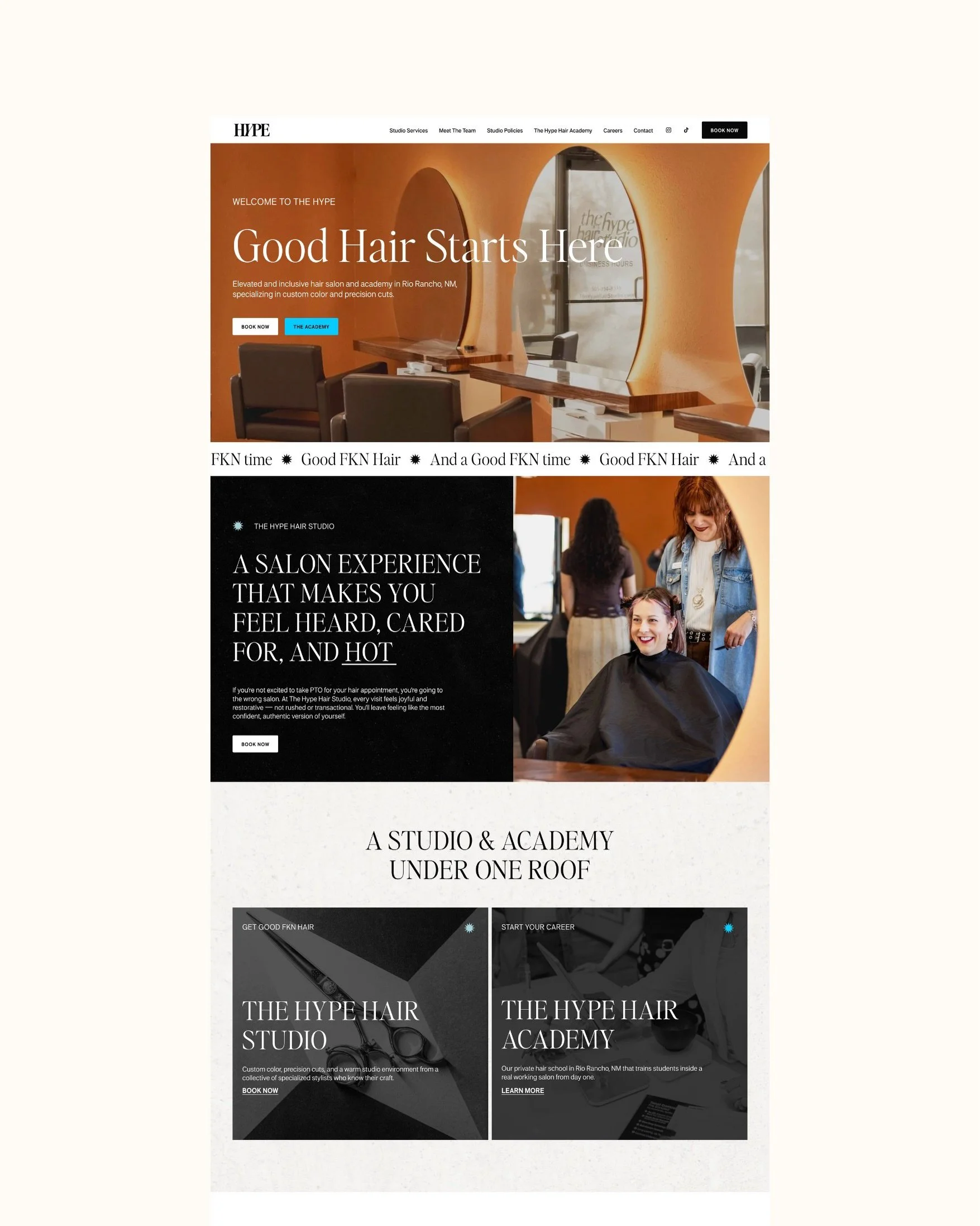 Recently launched this web redesign for New Mexico- based @thehypehairco and we&rsquo;re thrilled with this design, copy, and SEO transformation! 💻 💇🏼&zwj;♀️

Bek and Kris came to us ready for a website that matched the their hair salon&rsquo;s cr