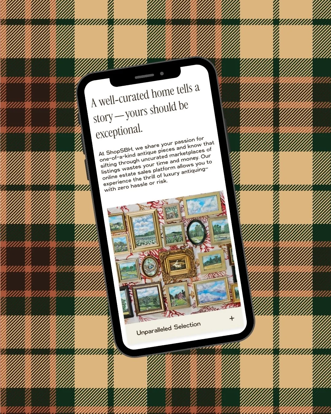 mobile mockup of estate sale website