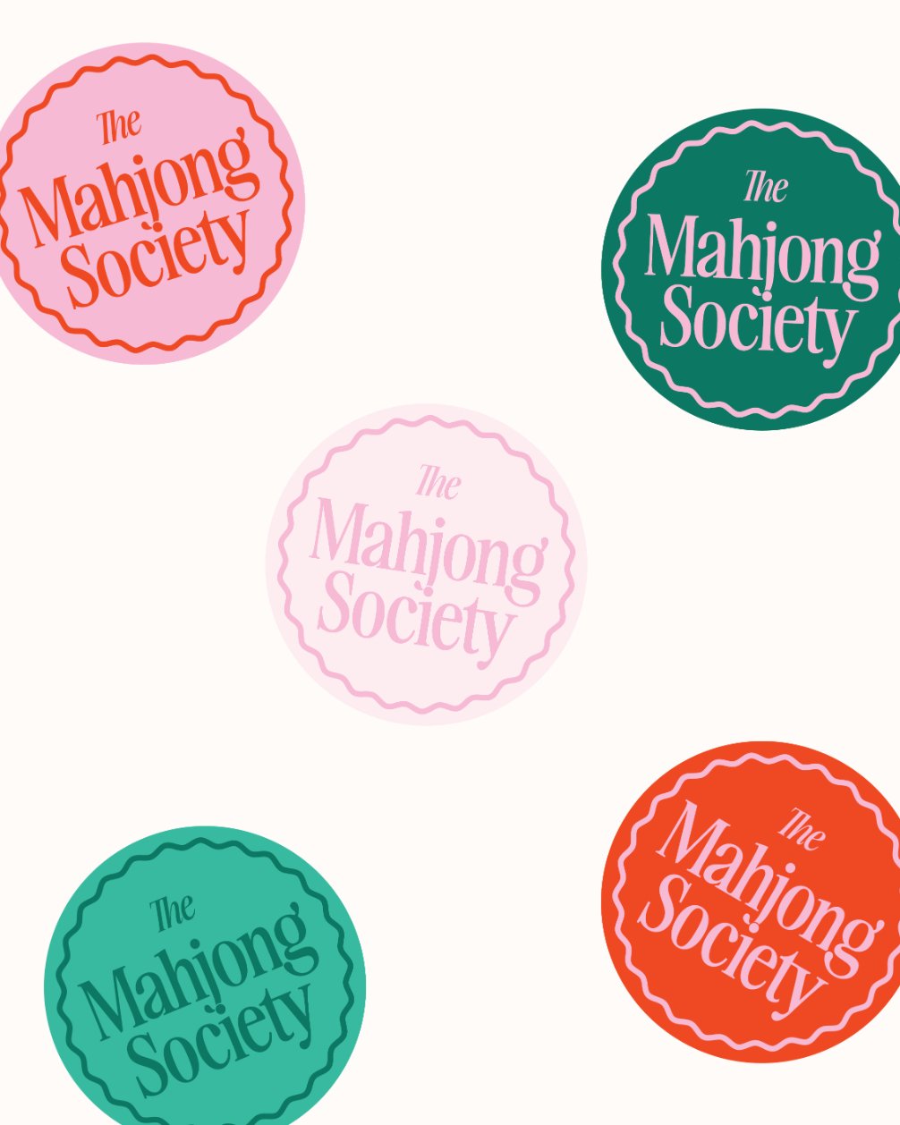 Mahjong brand logo badges