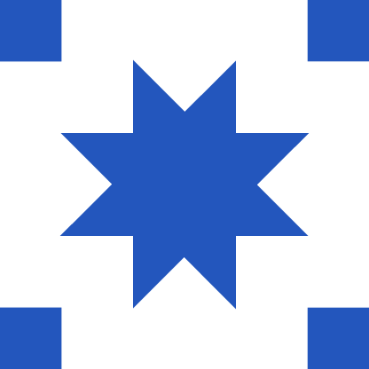 Blue quilt-style star icon