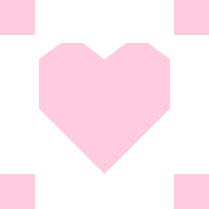 Pink quilt-style heart icon