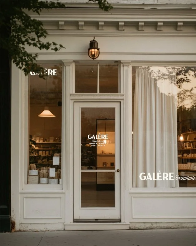 logos on luxury storefront mockup