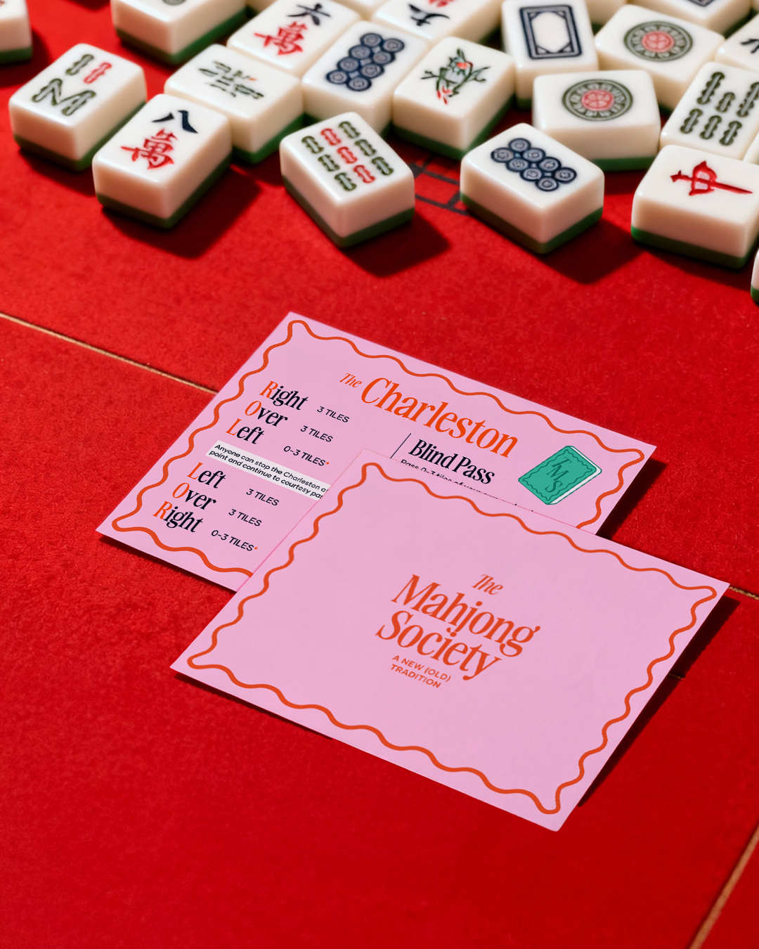 Mahjong game how-to cards print collateral