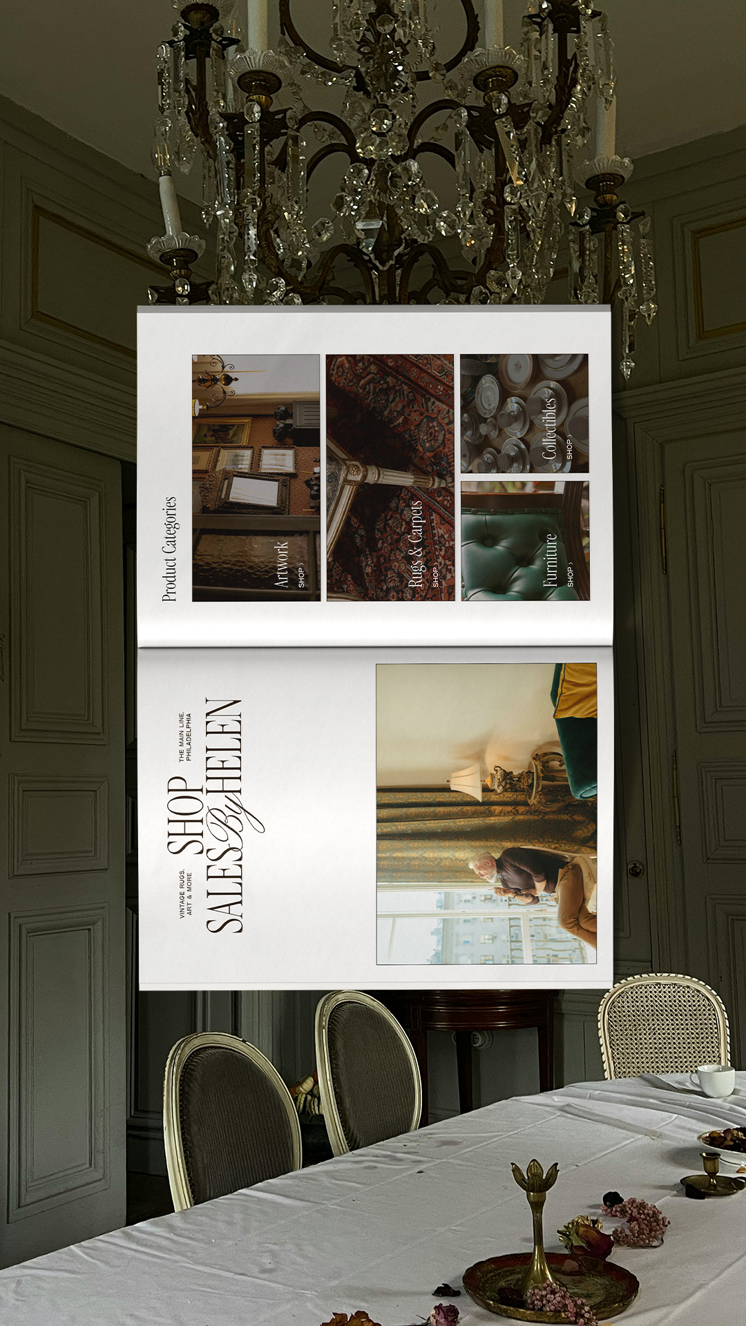 magazine brochure mockup for estate sale business