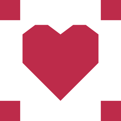 Red quilt-style heart icon