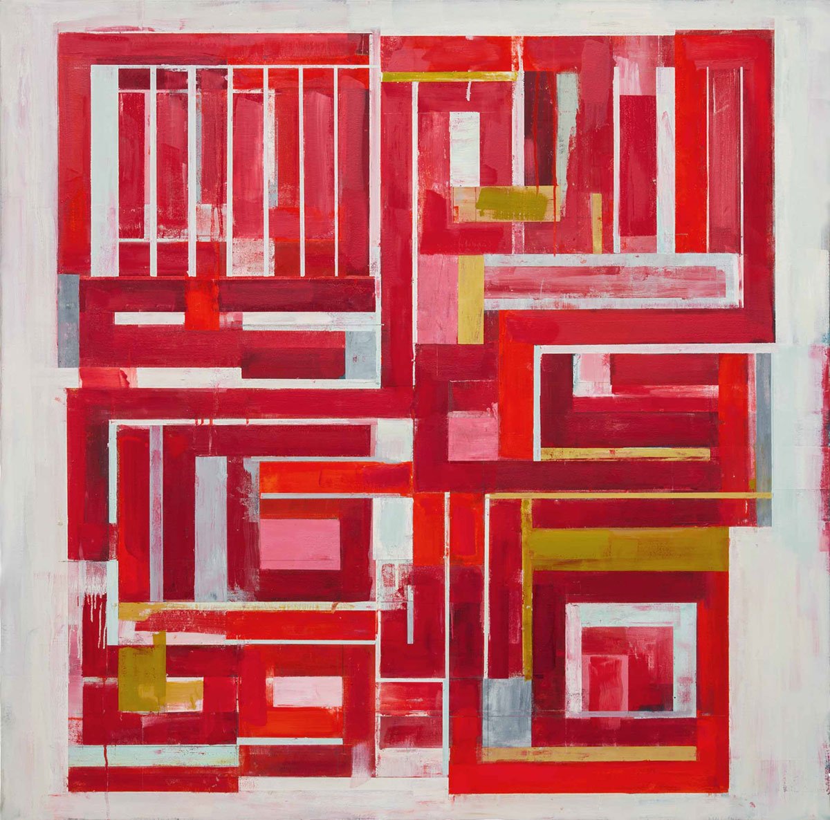  Lloyd Martin   Red Rivers  (2020)  Oil on canvas, 48” x 48” 