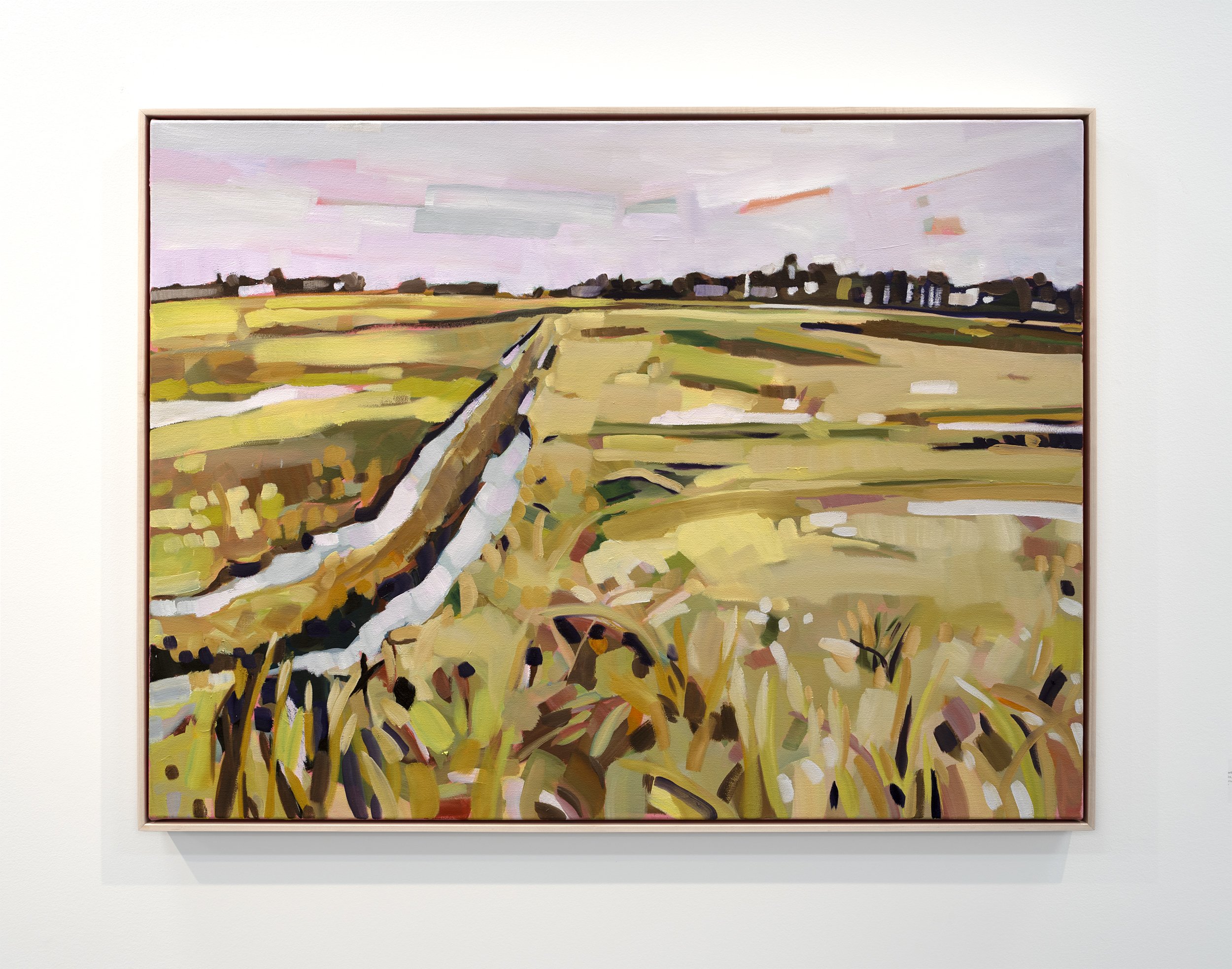   Tire Tracks, Fall Field  (2023)  Oil on canvas, 30” x 40”  $4,200 