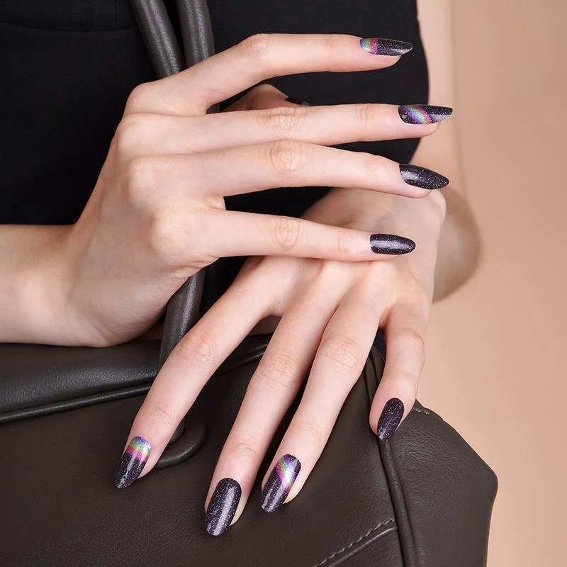 Rainbow Goth Nail Wraps — StickyFix Nails No Mess Nail Art