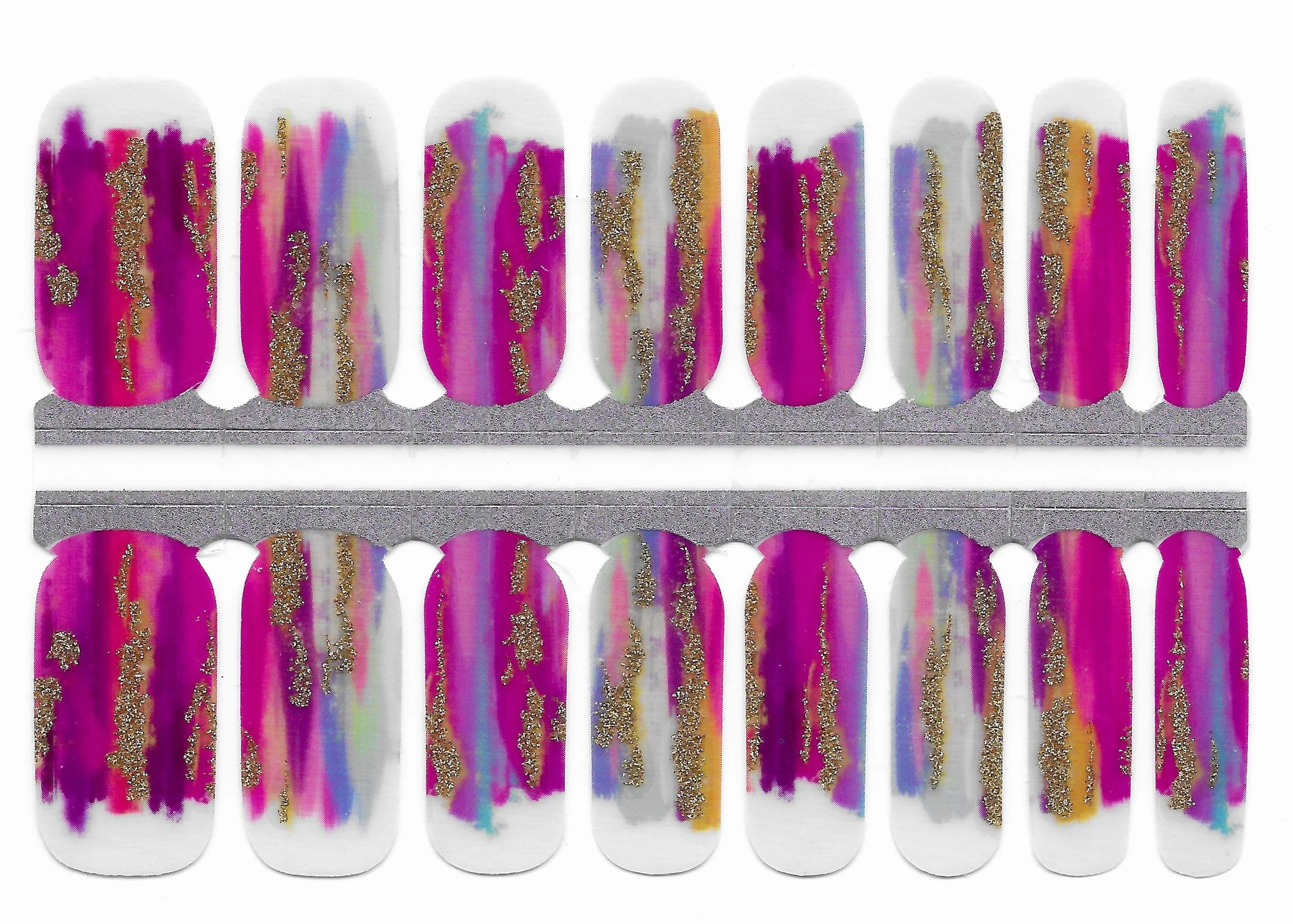 Creative Spirit: Sheer Painted Tips with Gold Glitter Detail Nail Wraps ...