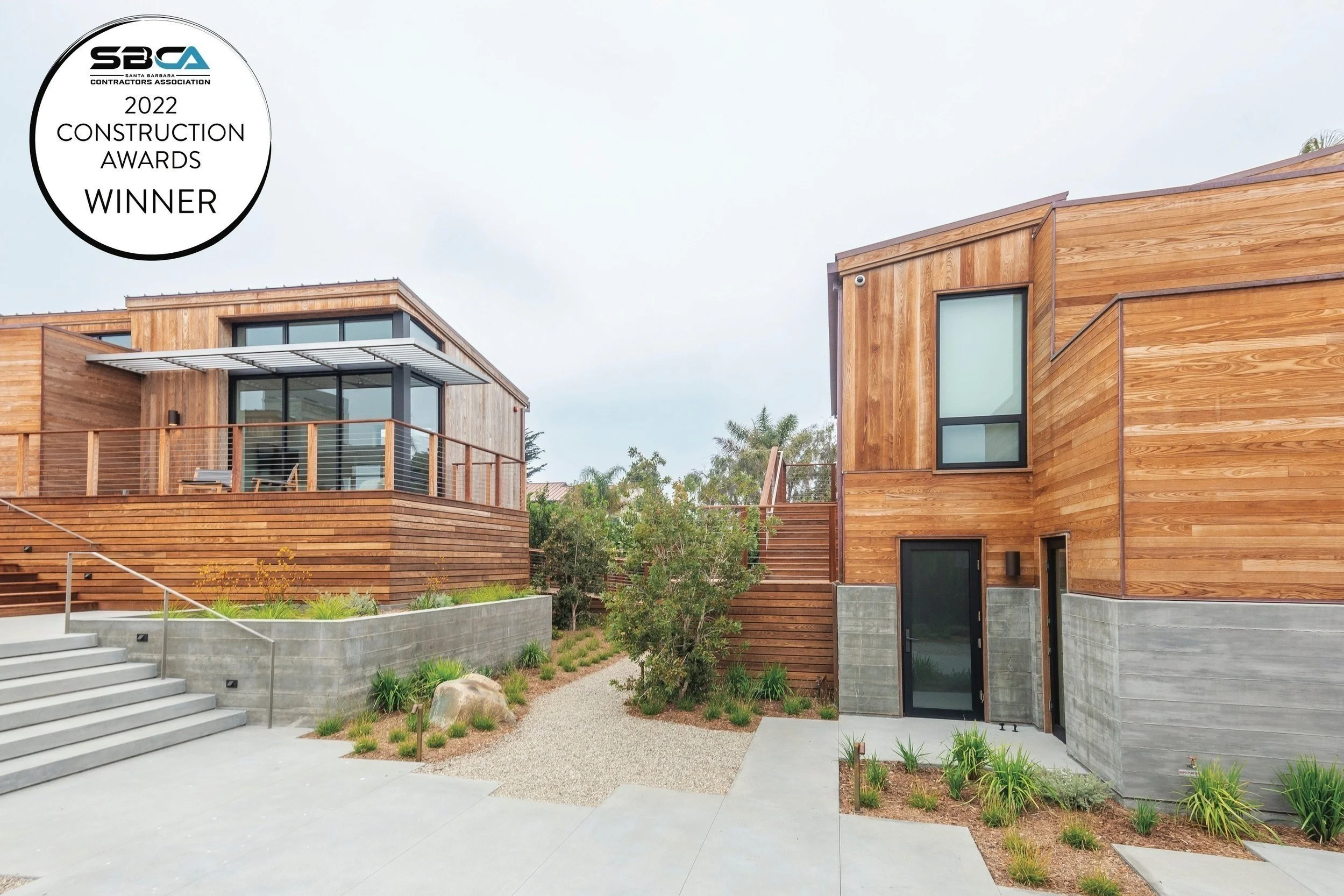 2022 SBCA Award Winner Photo Announcement for Matt Shaw Concrete's project Avenue Del Mar