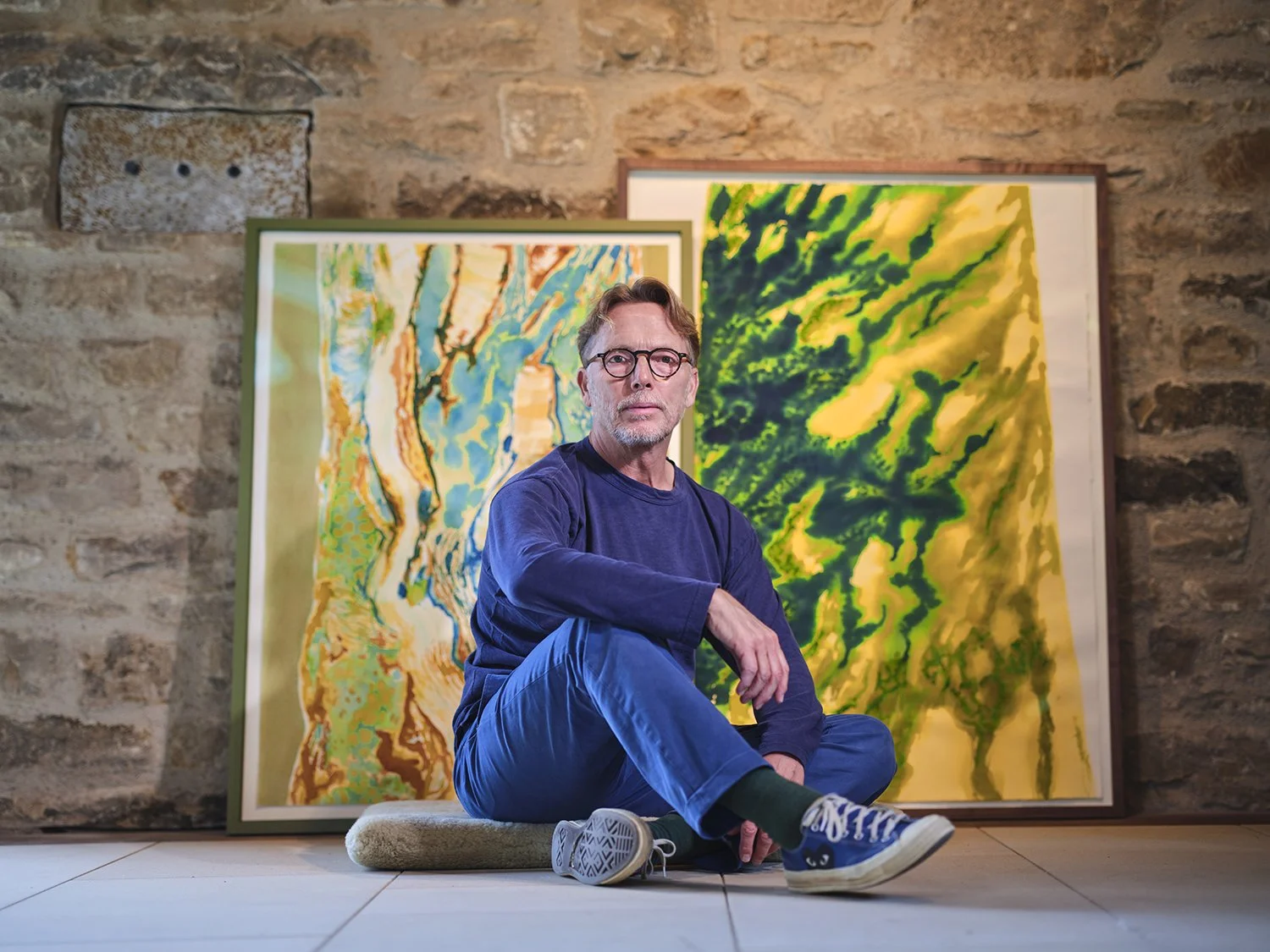 Graeme Black with Eucalyptus ink drawings done in South Africa.jpg