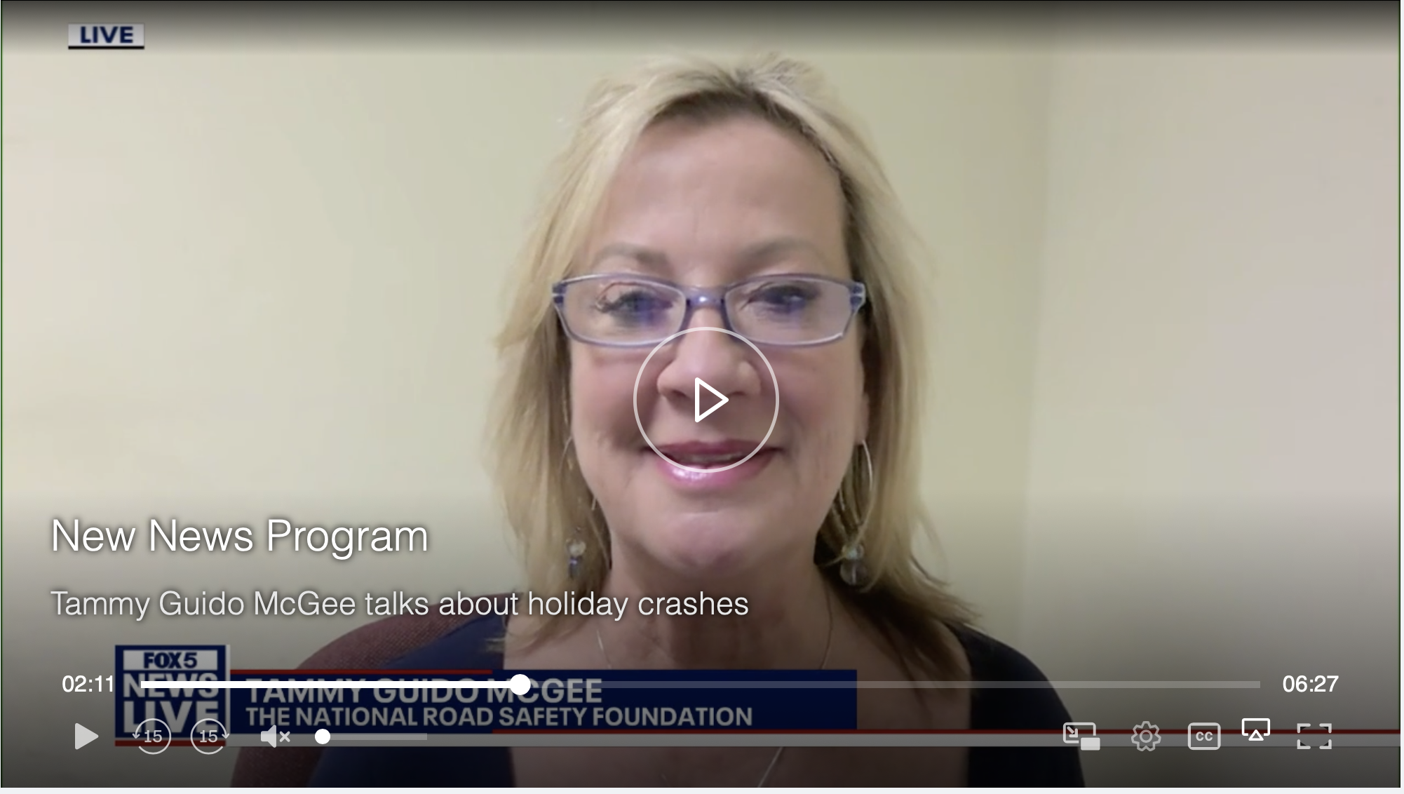 Tammy Guido McGee talks about holiday crashes