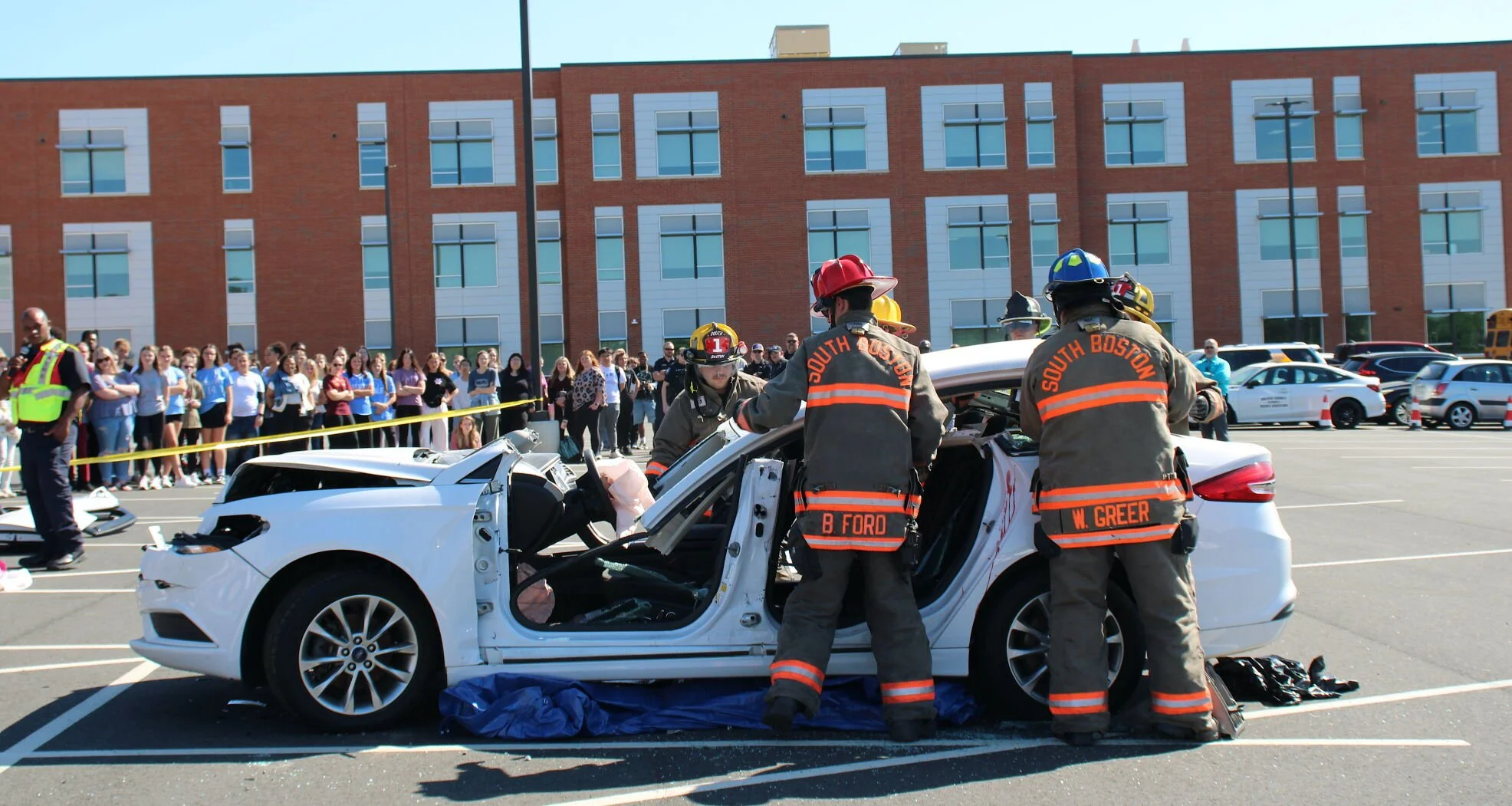 Mock crash shows Halifax County High School students perils of distracted, reckless driving