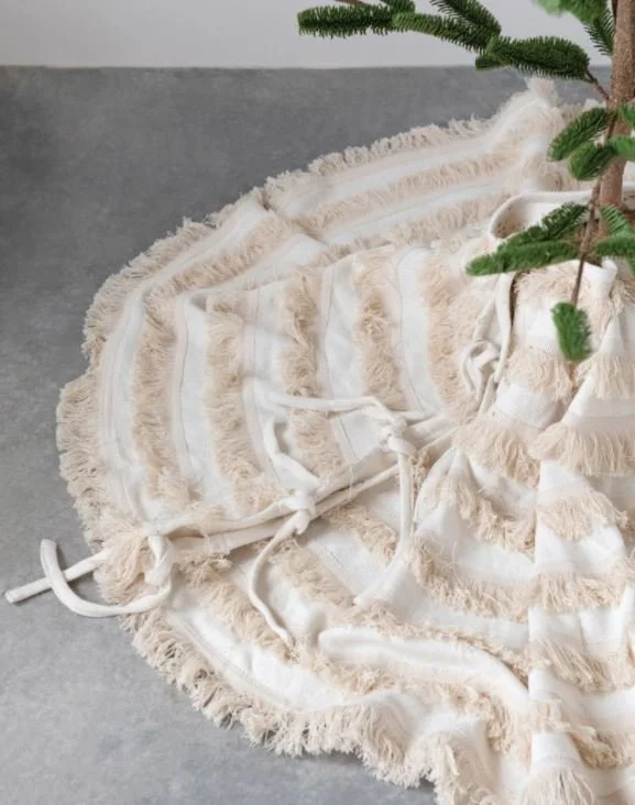 Tree Skirt with Fringe Stripes — COASTAL DECOR + DESIGN Monmouth