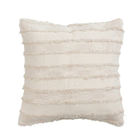 24” Woven Stripe Pillow/ Tan Cream Tassel Pillow/ Modern Farmhouse Dec –  Hallstrom Home