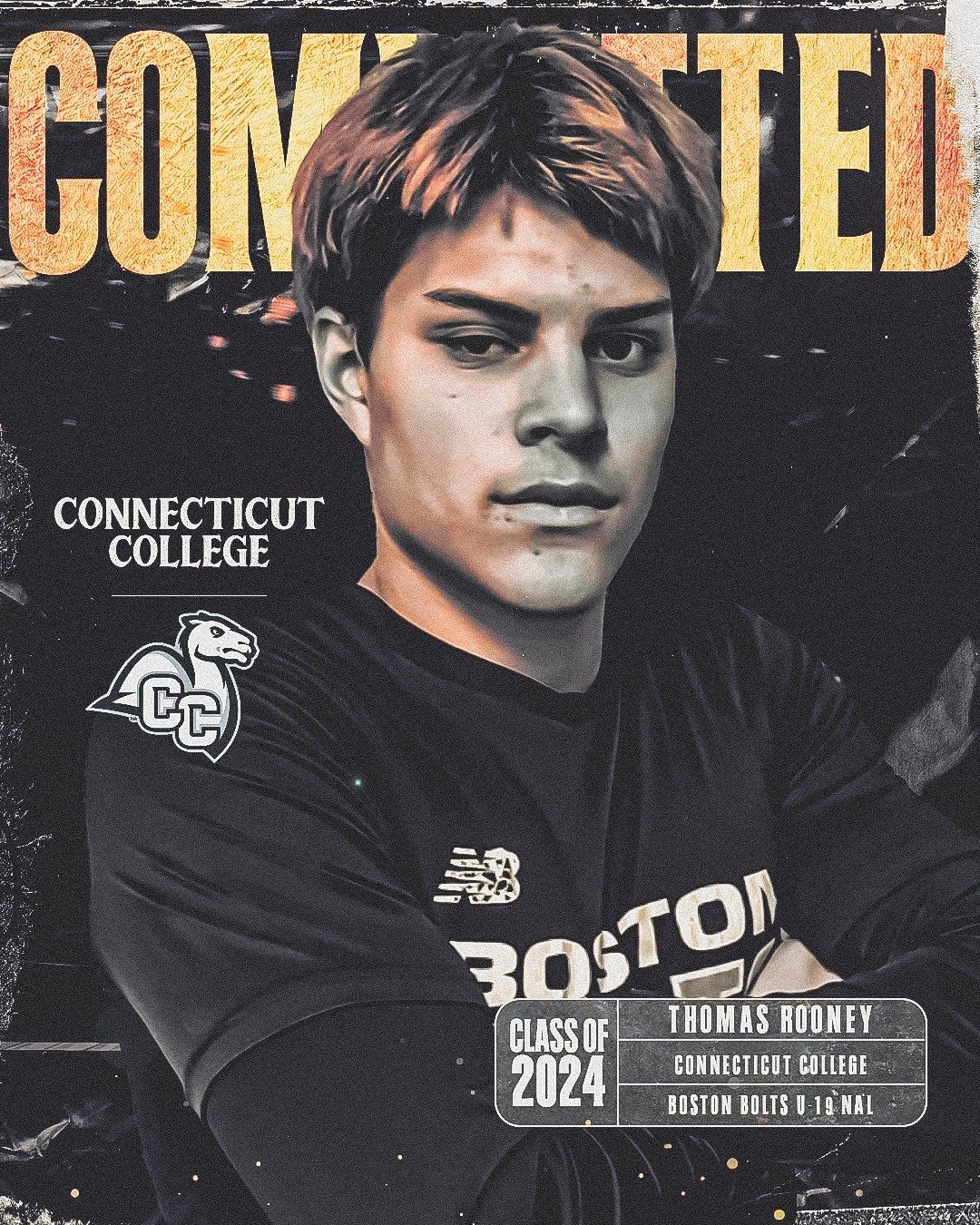 Special shoutout for Thomas Rooney on his commitment to play at Connecticut College next season! ⚡⚽️

Thomas has been holding down the backline and leading our National Academy League team for years! Couldn't be more excited to watch him take the pit