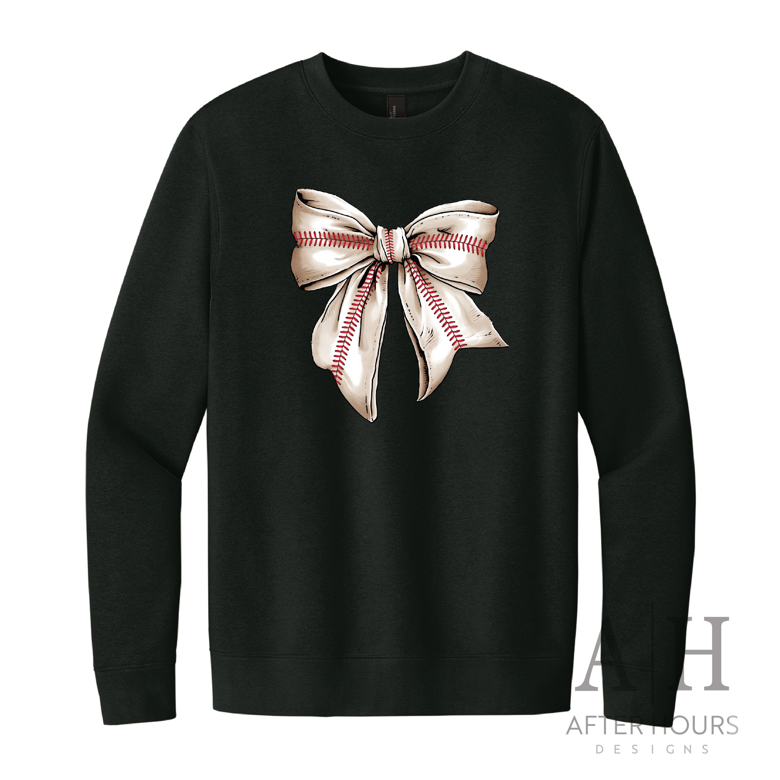 Bow Chest Print Black Crewneck-01.jpg