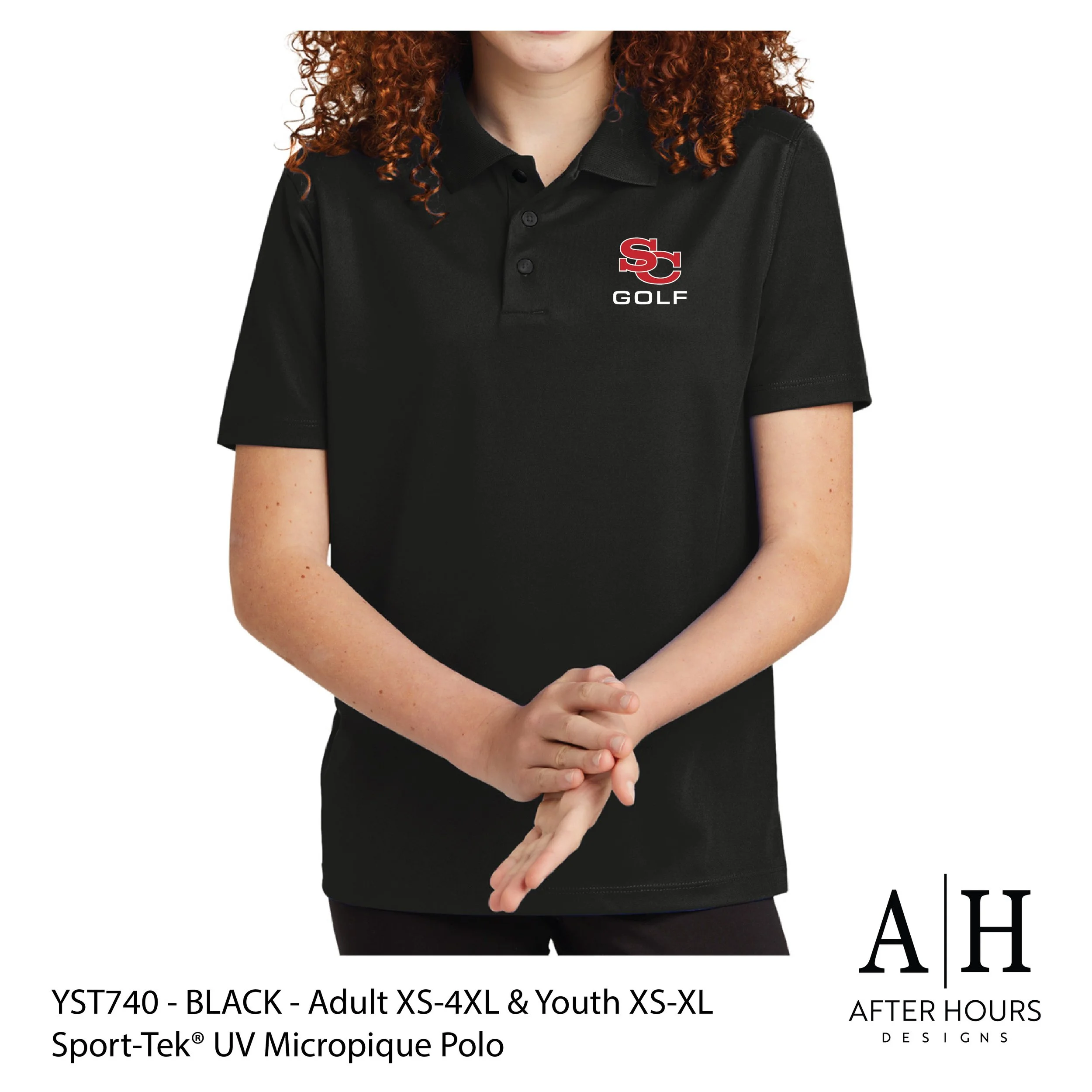SCMS Golf - Sport-Tek® Girls UV Polo - Black ST740