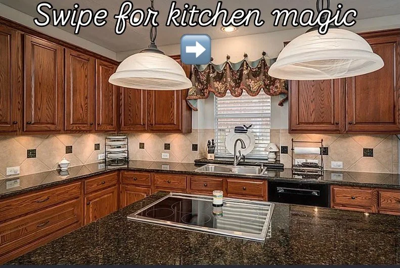 Same kitchen, different look. Paint and tile is a total game changer! #homerenovationideas #fortworth #realestate