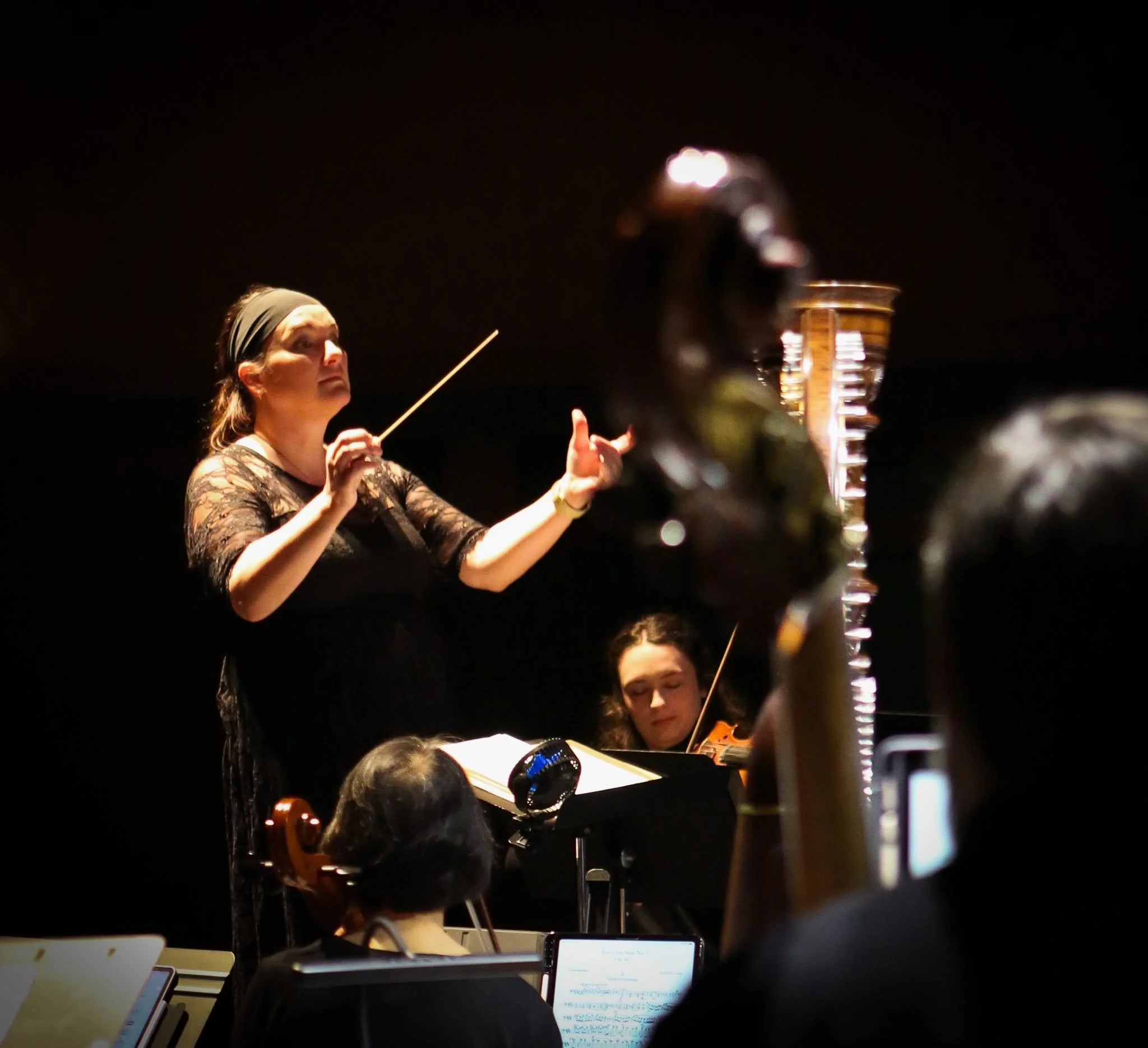 The Sky Valley Philharmonic, conducted by Melissa Gray.