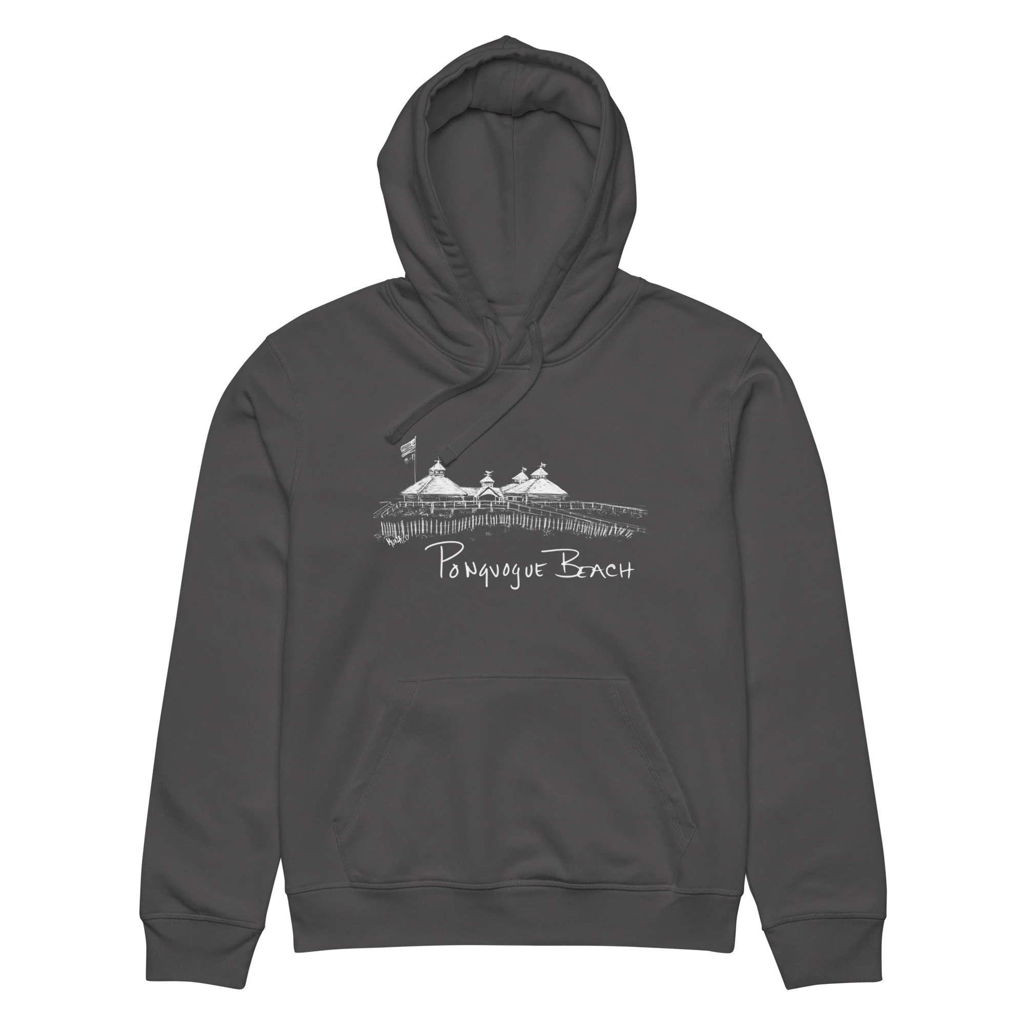 Ponquogue Beach unisex organic mid-weight hoodie